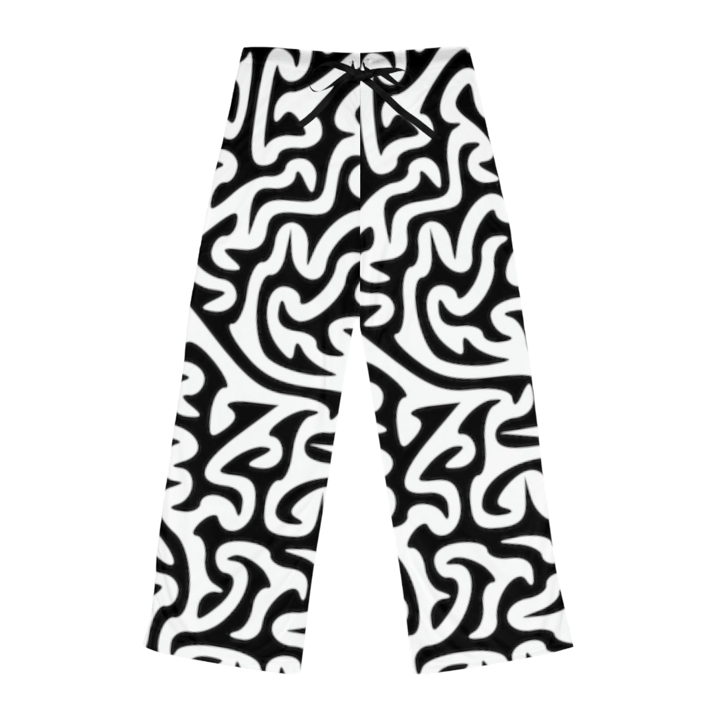 Maze Black White Women's Pajama Pants Having Sleepy Dreams