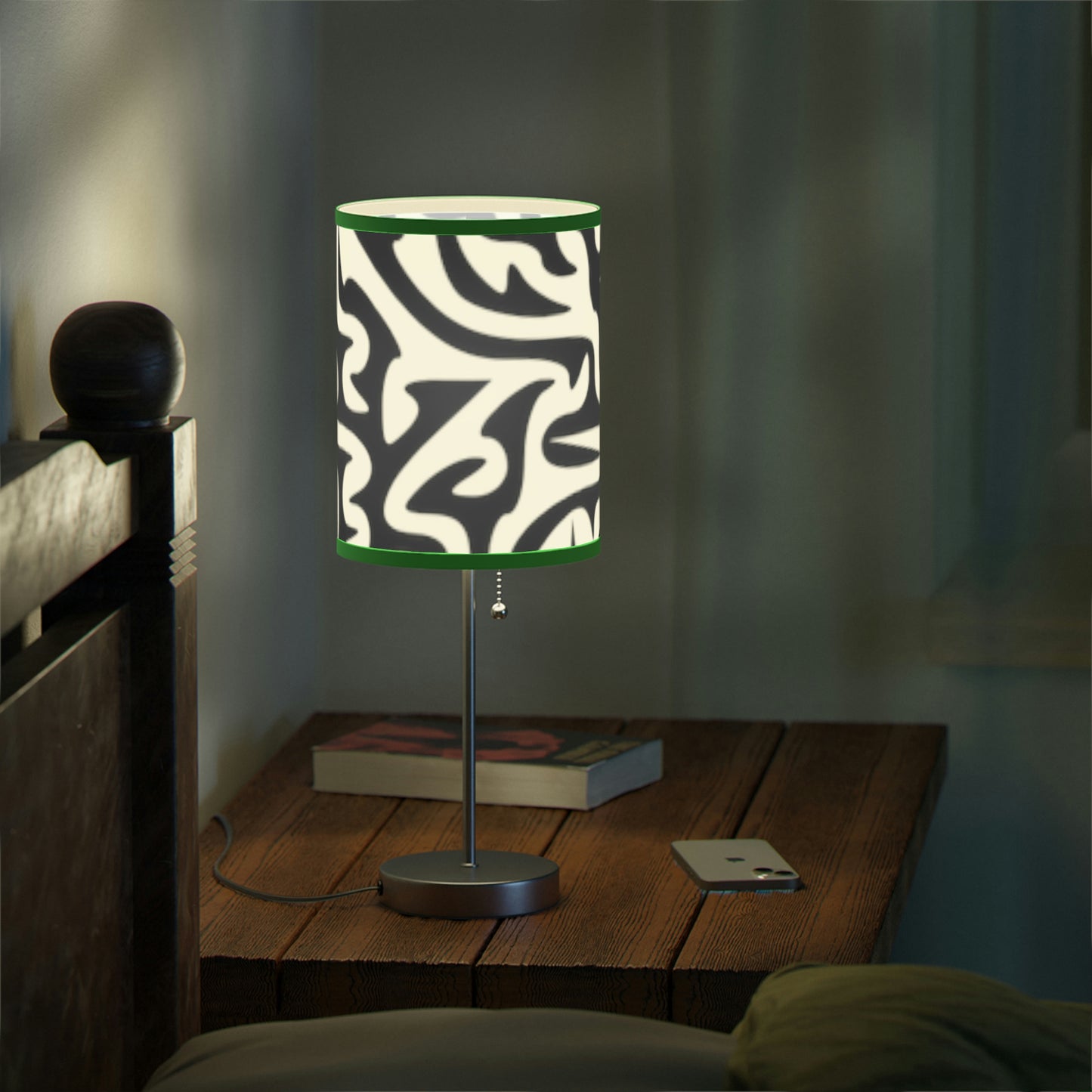 Lampe Maze noire et blanche sur pied, prise US|CA Chambre Bureau Salon CADEAU