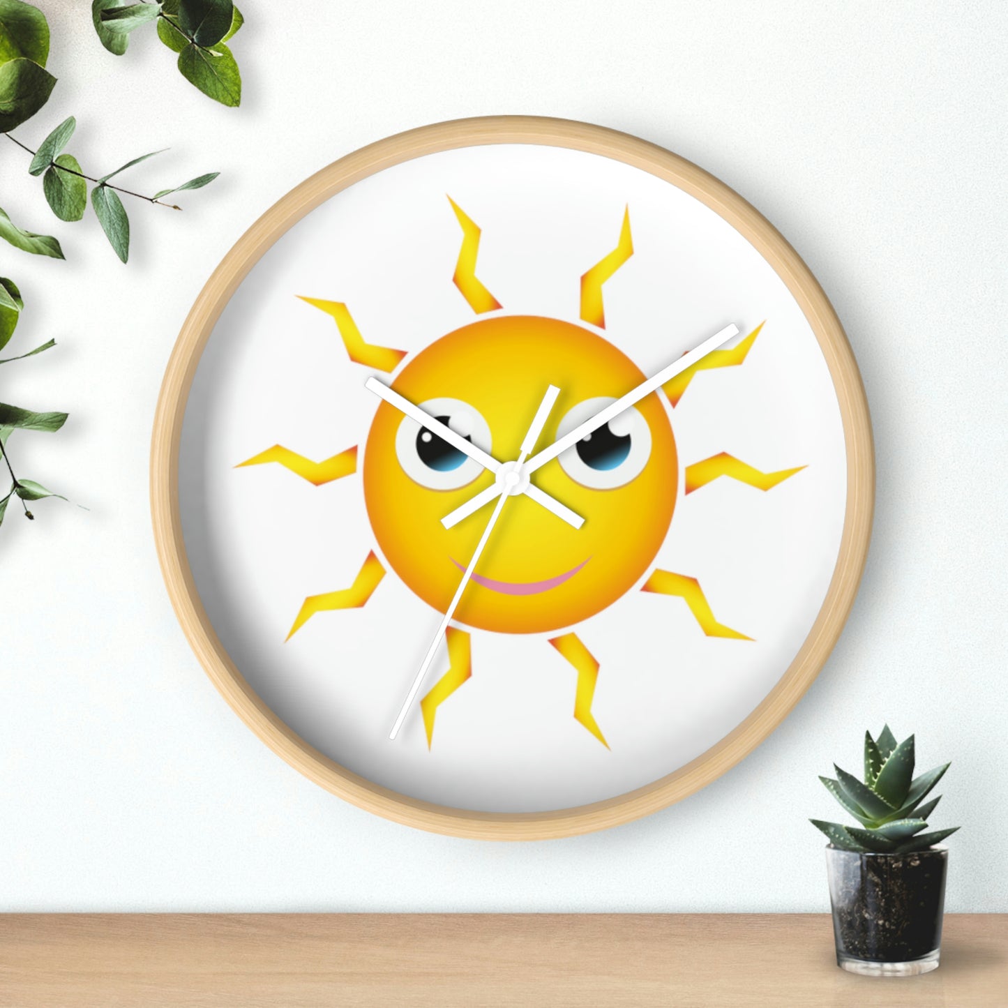 Horloge murale Soleil jaune avec un visage souriant Une horloge tellement amusante !
