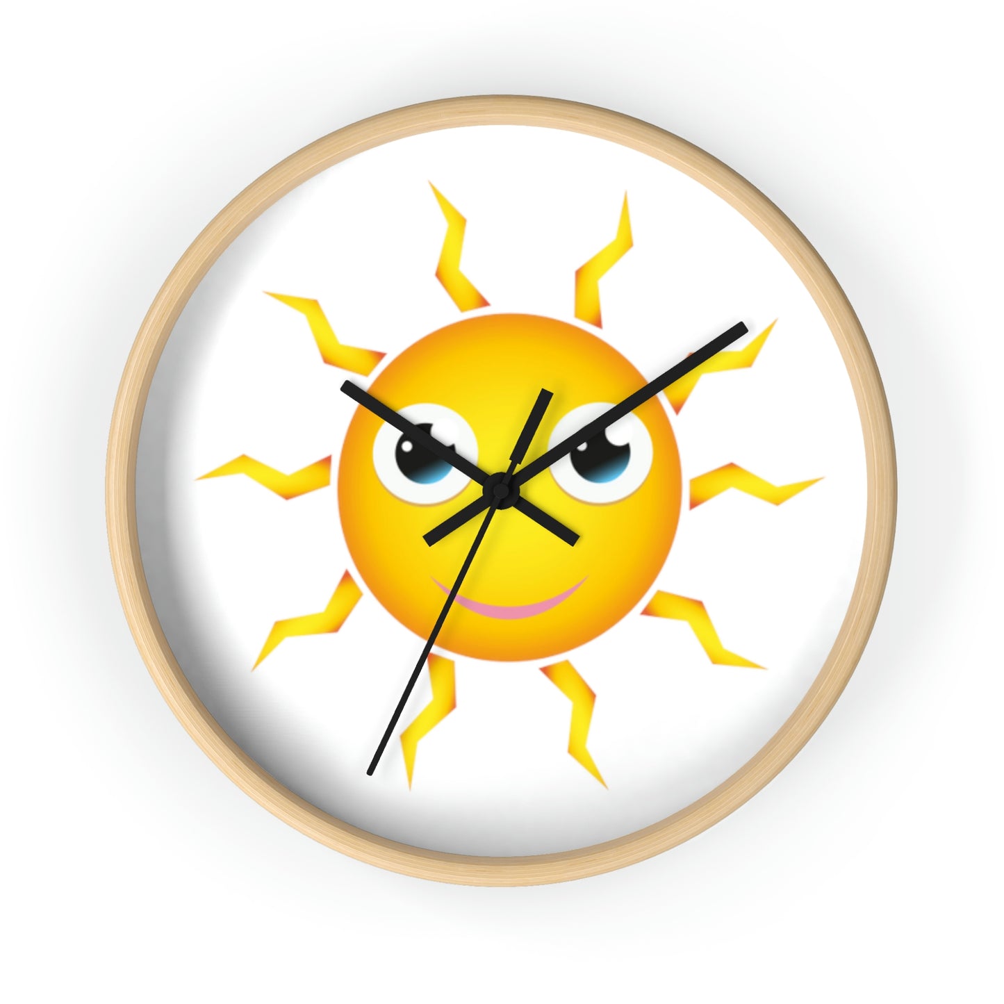 Horloge murale Soleil jaune avec un visage souriant Une horloge tellement amusante !