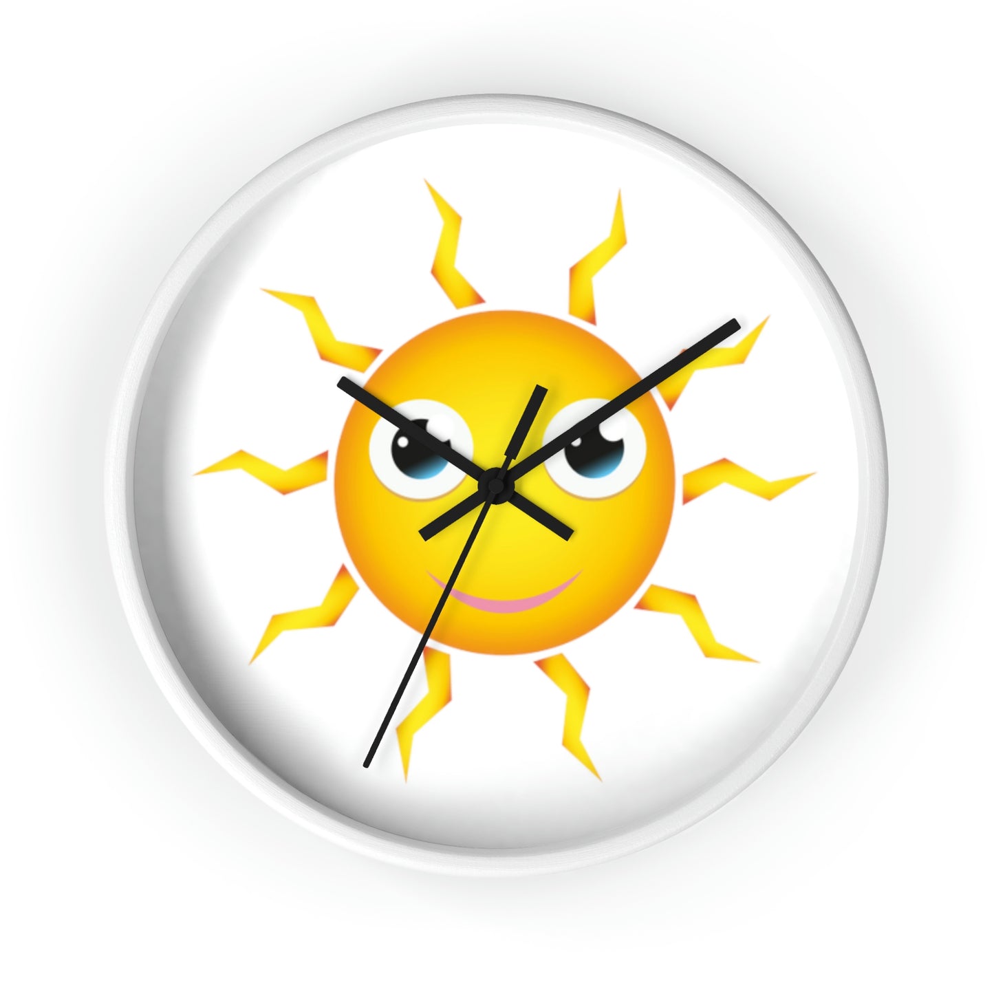 Horloge murale Soleil jaune avec un visage souriant Une horloge tellement amusante !