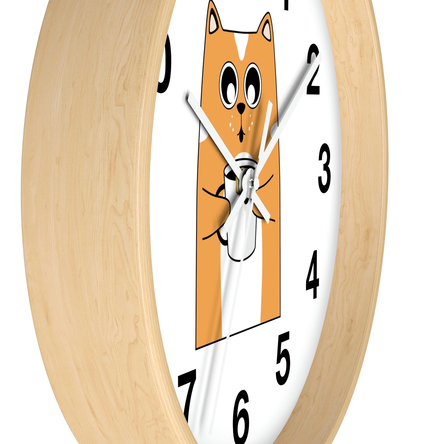 Horloge murale chat avec café chaud Horloge murale pour amoureux des chats Cadeau fabuleux !