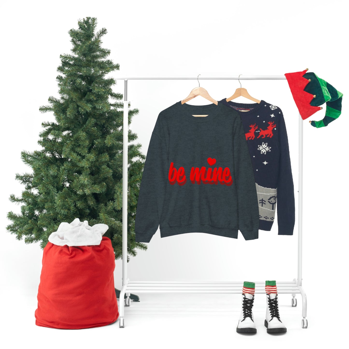 be mine in Red Crewneck Sweatshirt Need a Sweetheart