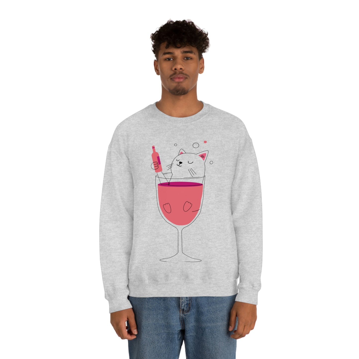Cat in Wine Cup Drinking Sweatshirt My Sister Would Love This Gift!