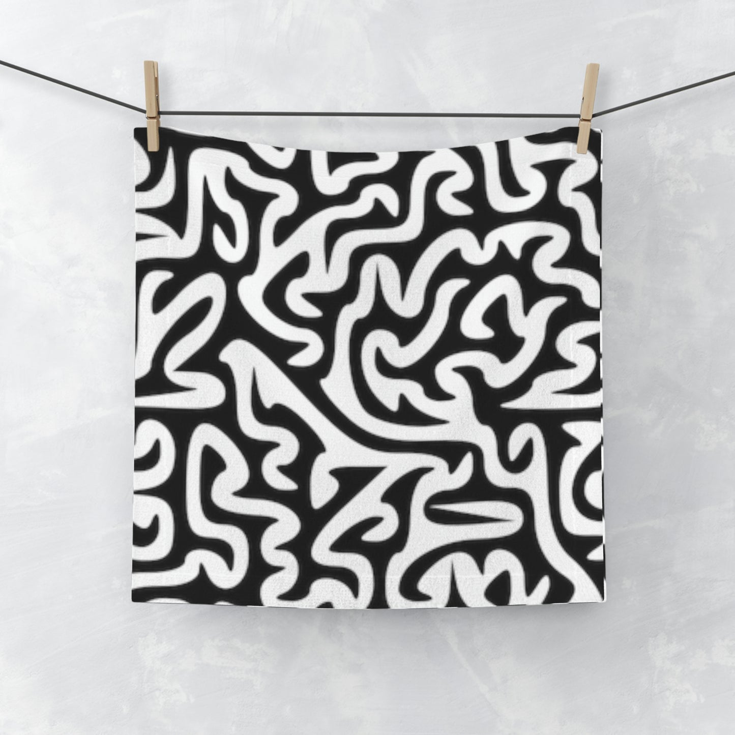 Maze Black White Face Towel Keeping Your Face Clean
