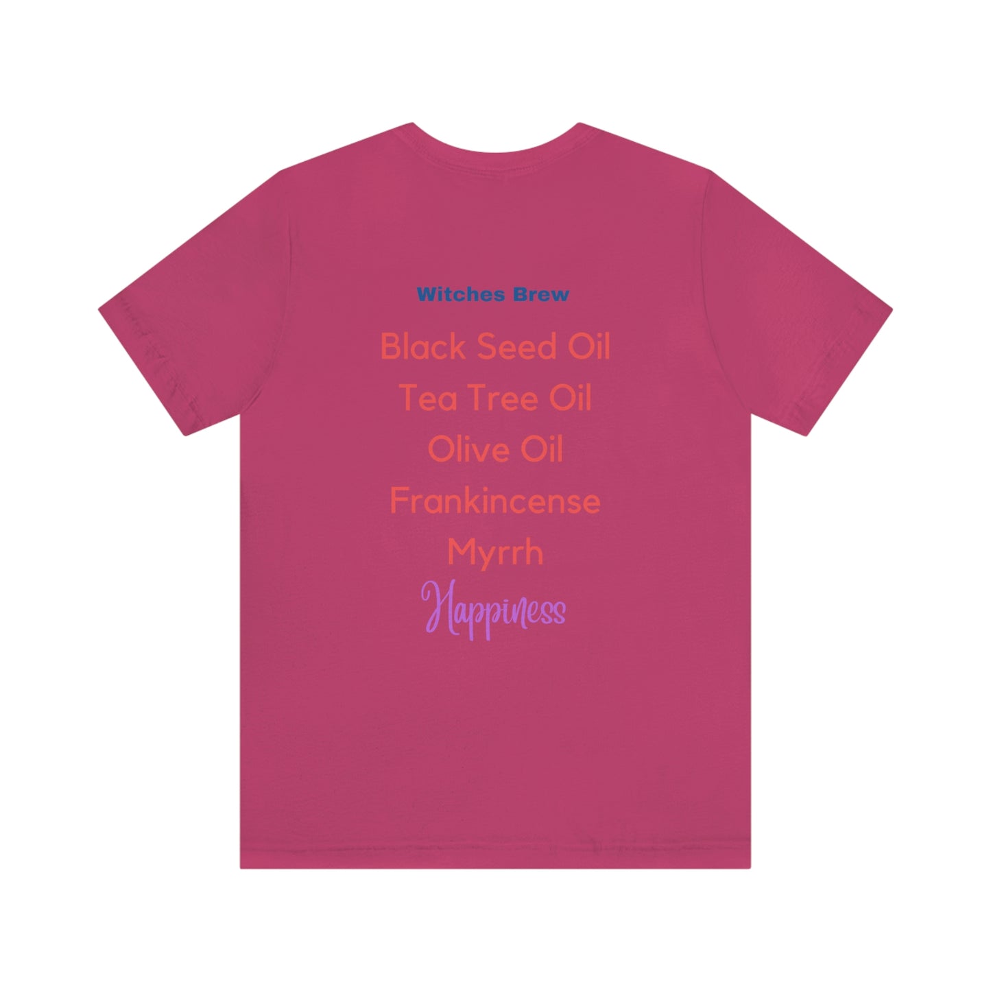 T-shirt à manches courtes unisexe en jersey avec inscription « Witches Brew Happiness » Cadeau d'anniversaire