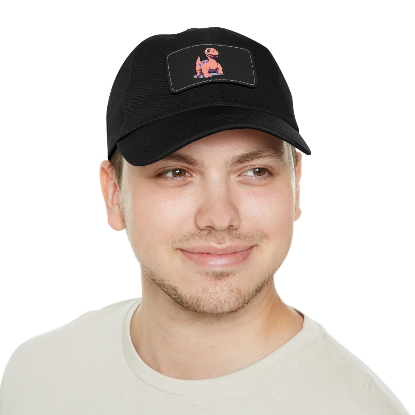 Dinosaur Dad Hat with Leather Patch (Rectangle) Great Gift for Father's Day!