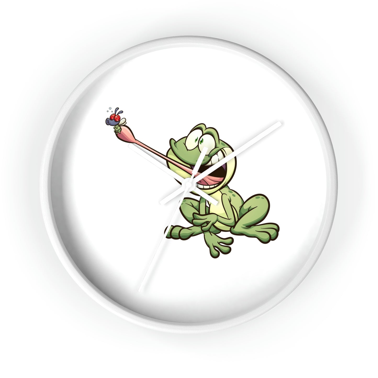 Reloj de pared con forma de rana atrapando un insecto. ¡Ideal para la habitación de los niños! ¡Un gran regalo!