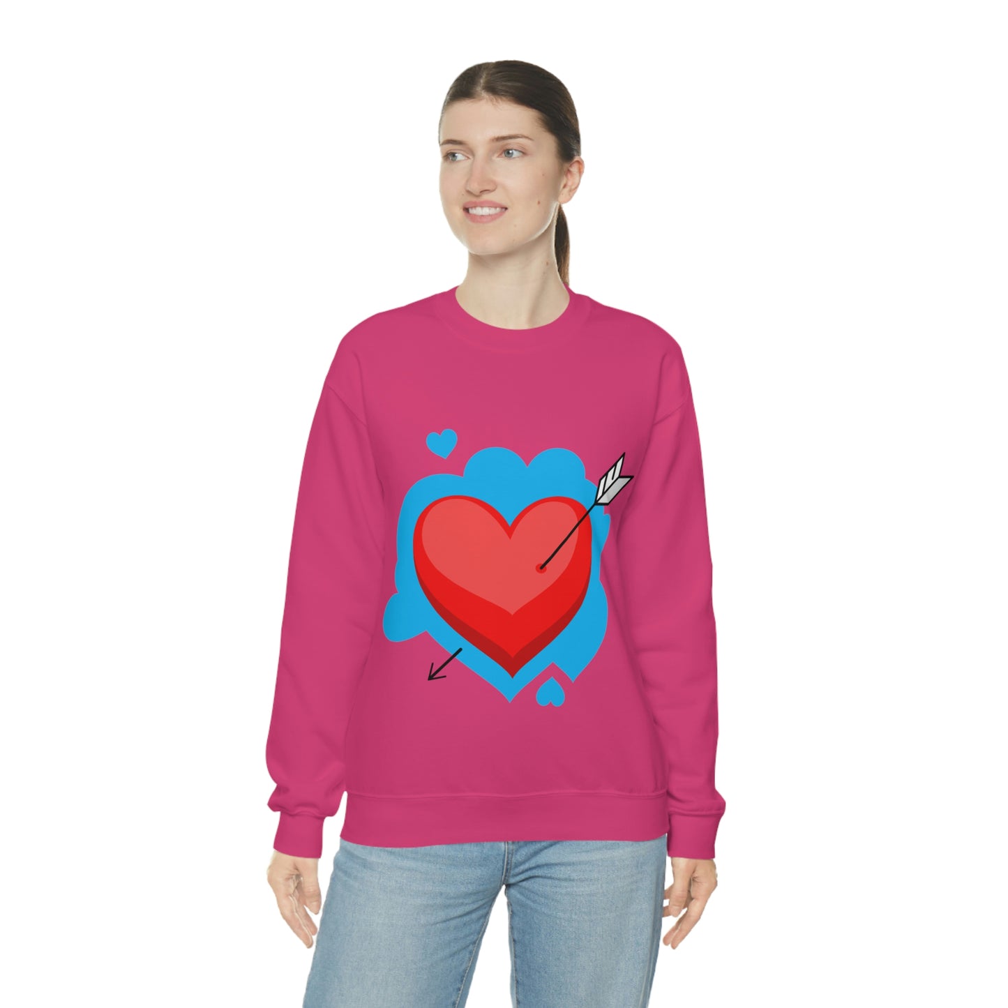 Heart with Arrow Crewneck Sweatshirt My Daughter Love's This Sweatshirt!