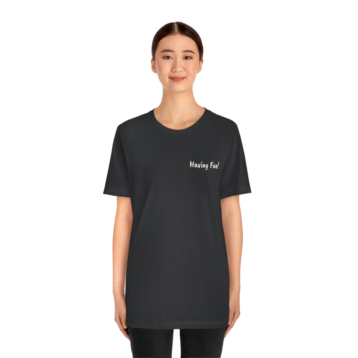 Sexy Girl in Red Unisex Jersey Short Sleeve T-shirt Racetrack Playing Pool Horse Races