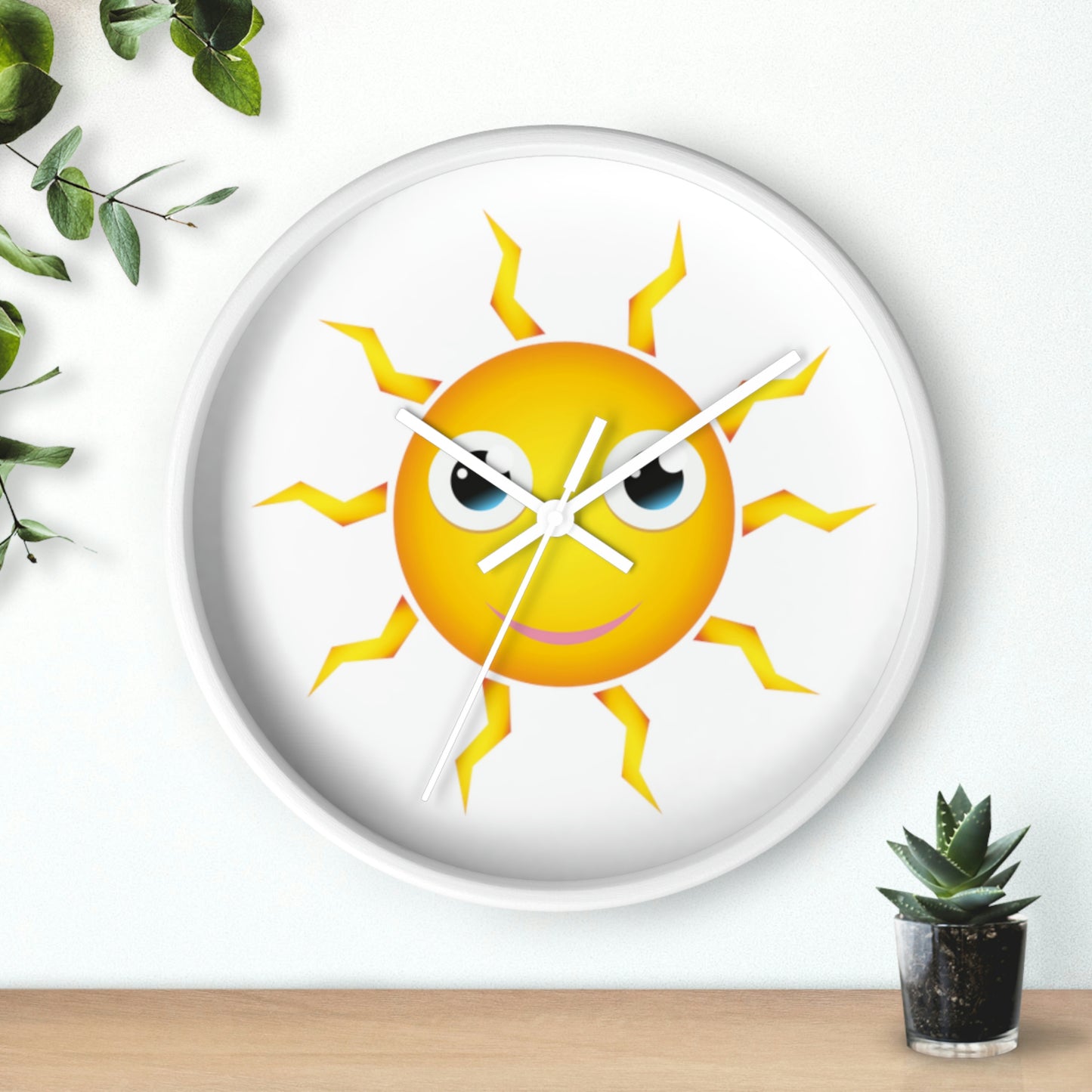 Horloge murale Soleil jaune avec un visage souriant Une horloge tellement amusante !