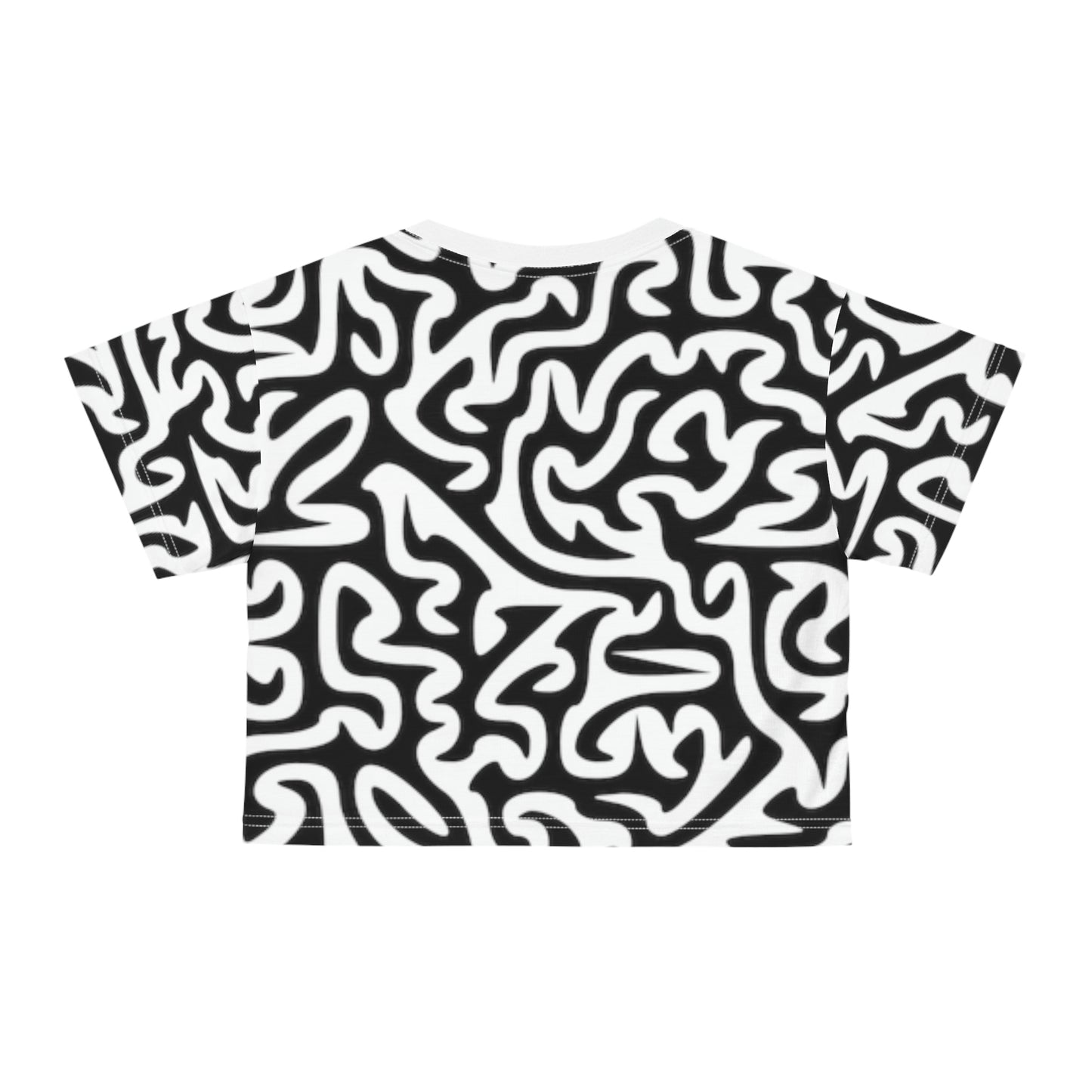 Maze Black White Crop T-shirt Great Pajama top Or CasuaL Shirt Traveling