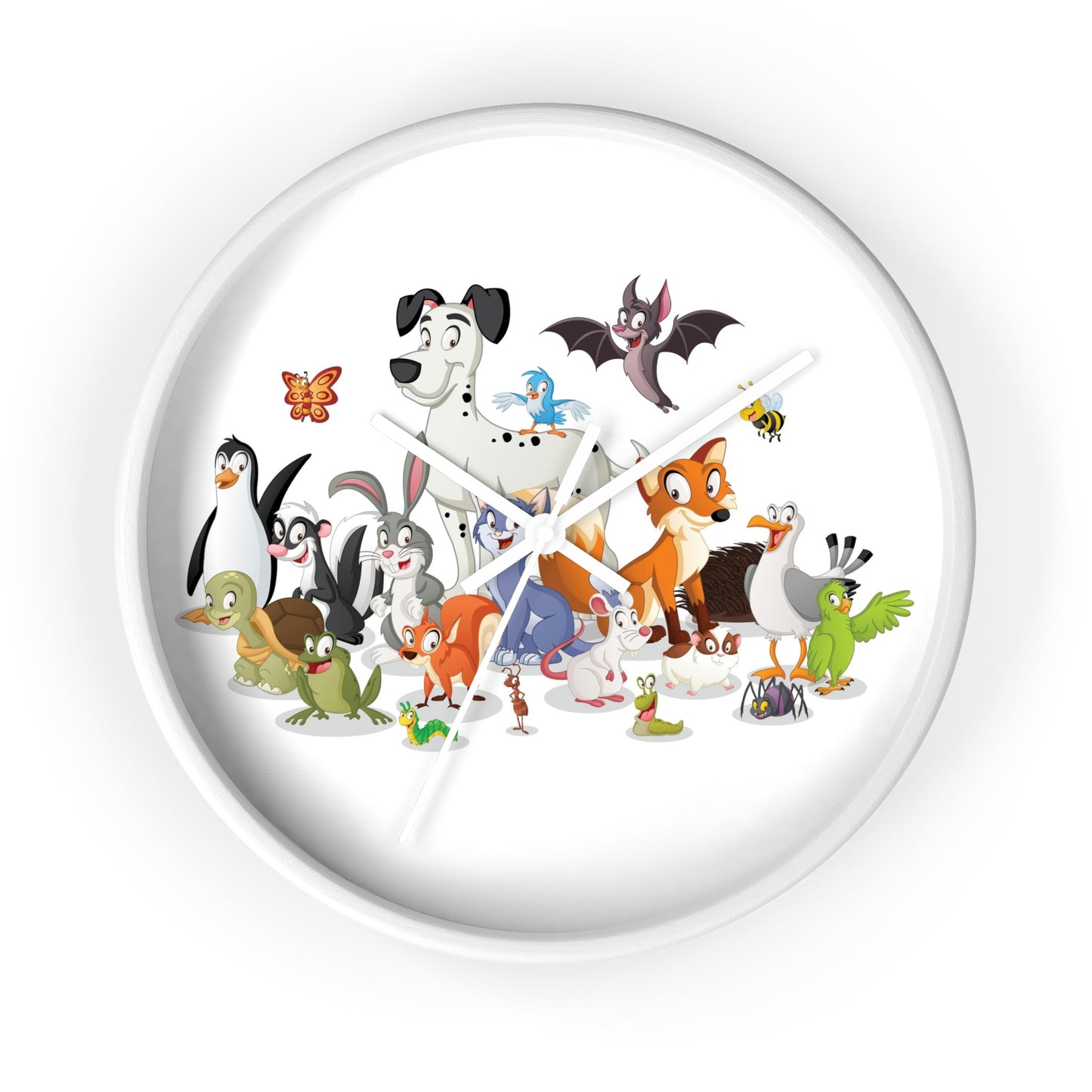 Horloge murale avec animaux de dessin animé pour une chambre d'enfant cool. Excellent cadeau !