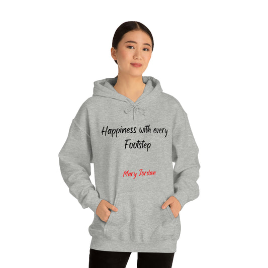 Sudadera con capucha unisex Mary Jordan Heavy Blend™ para hombre, mujer y niño, Happiness With Every Step