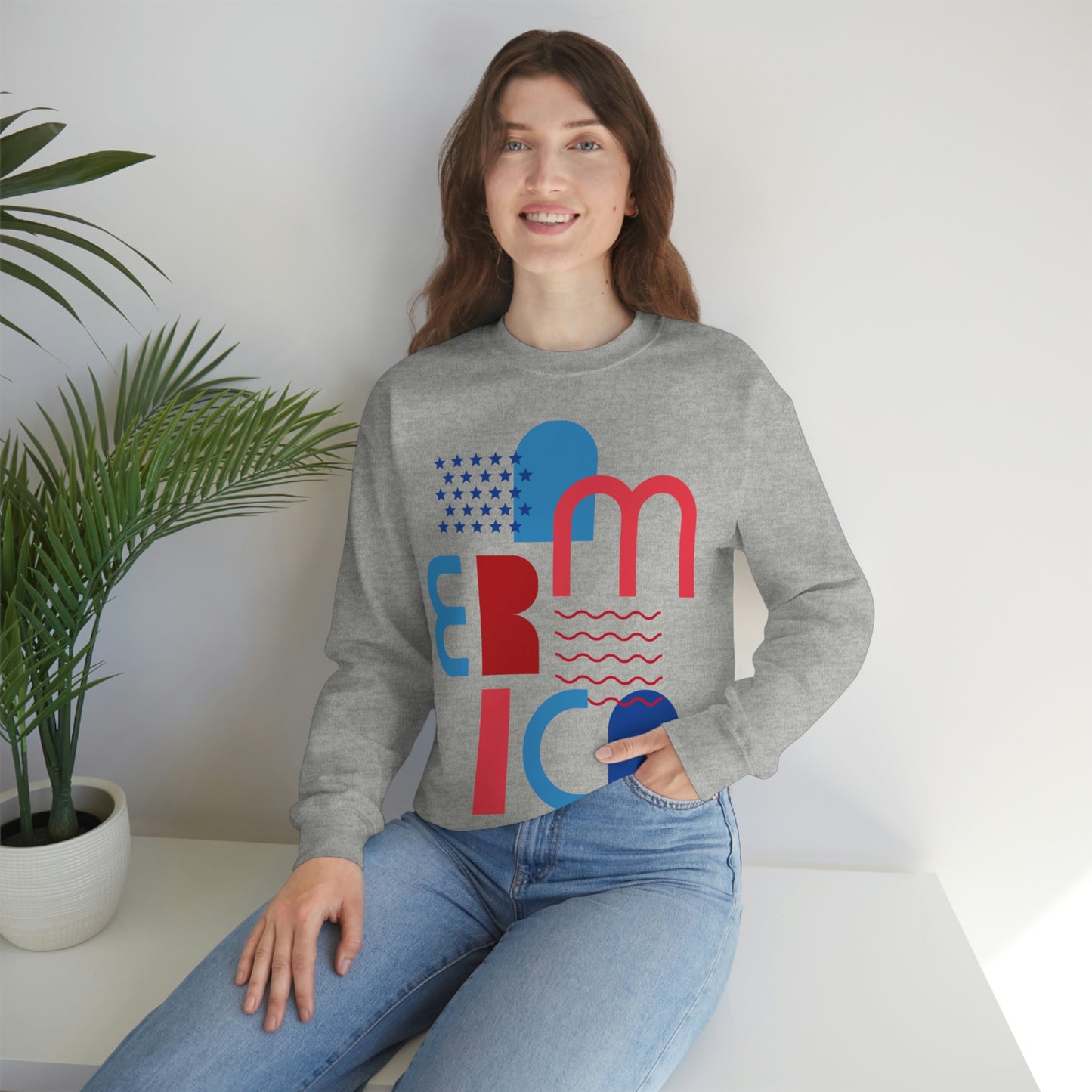 America Crewneck Sweatshirt Looking Fabulous!