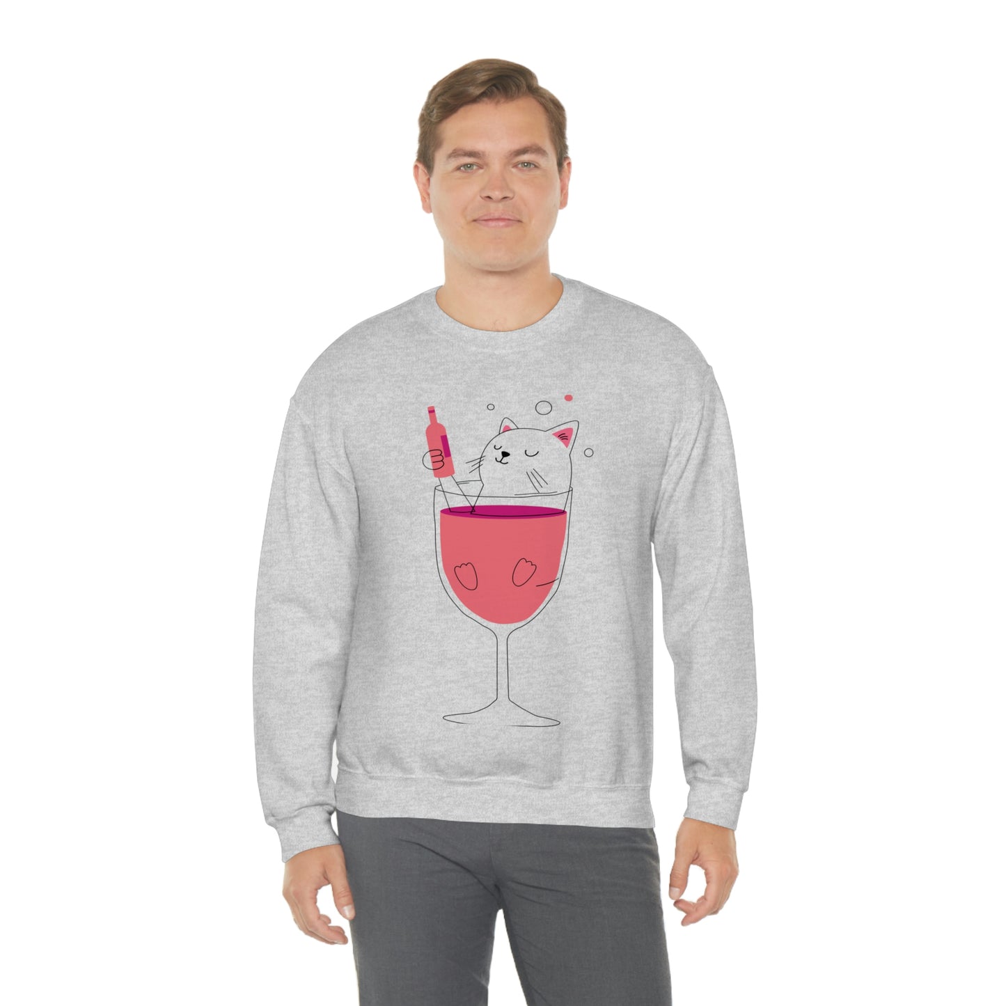 Cat in Wine Cup Drinking Sweatshirt My Sister Would Love This Gift!