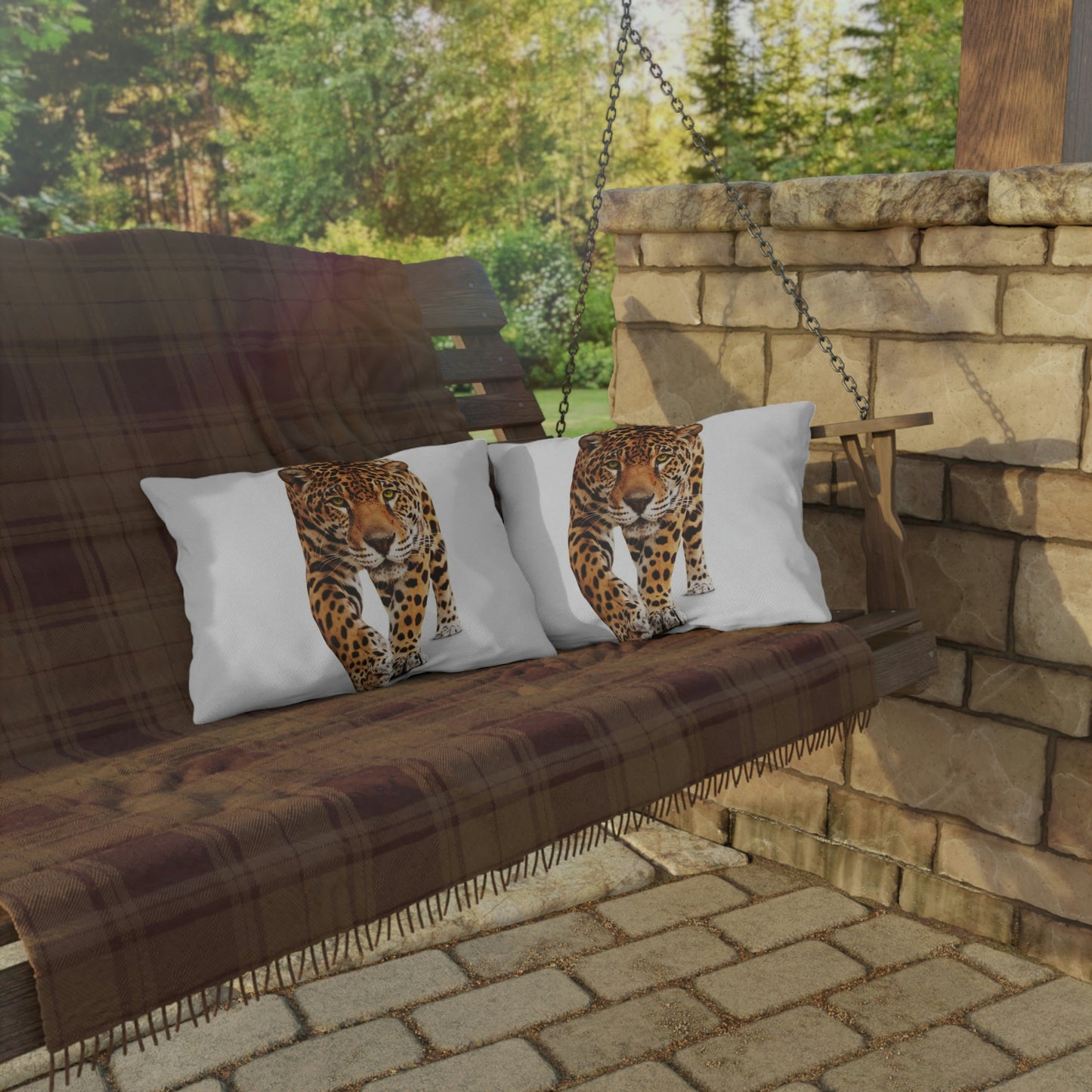 Cheetah Outdoor Pillows Relaxing in my Garden having Fun!