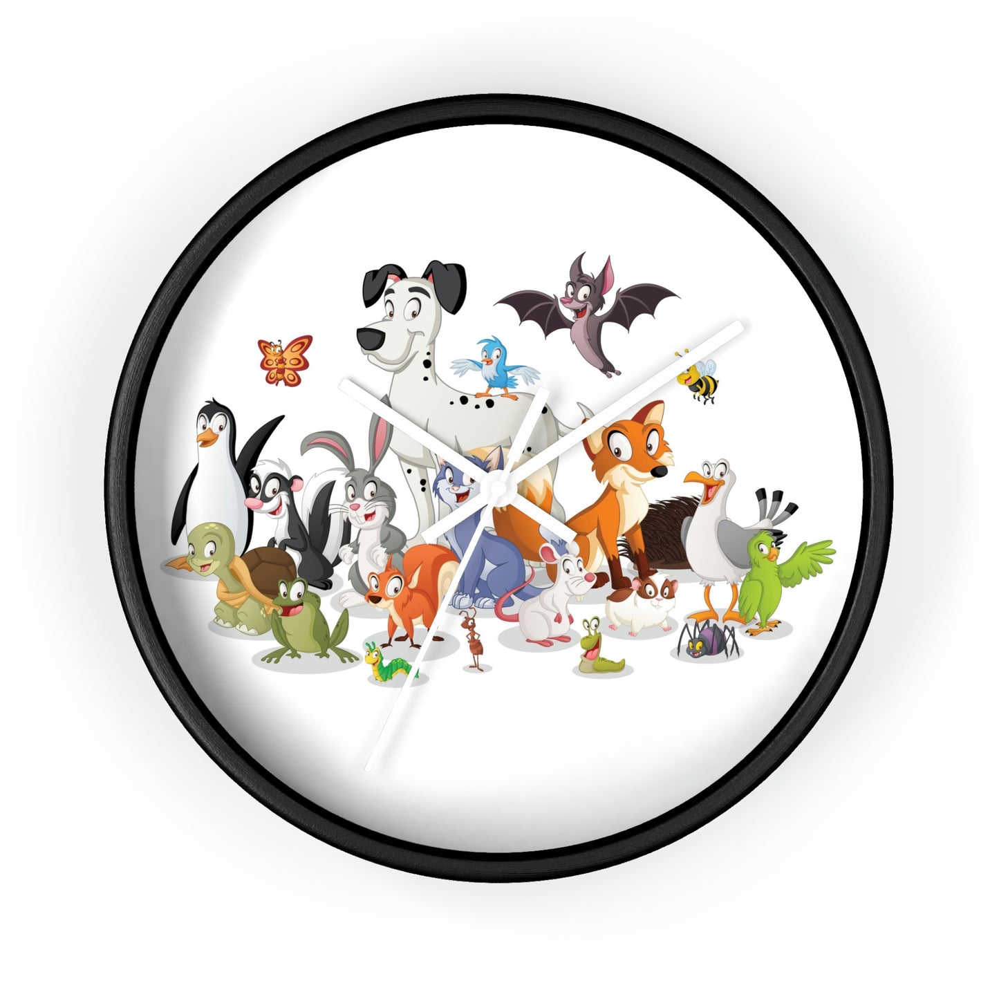 Horloge murale avec animaux de dessin animé pour une chambre d'enfant cool. Excellent cadeau !