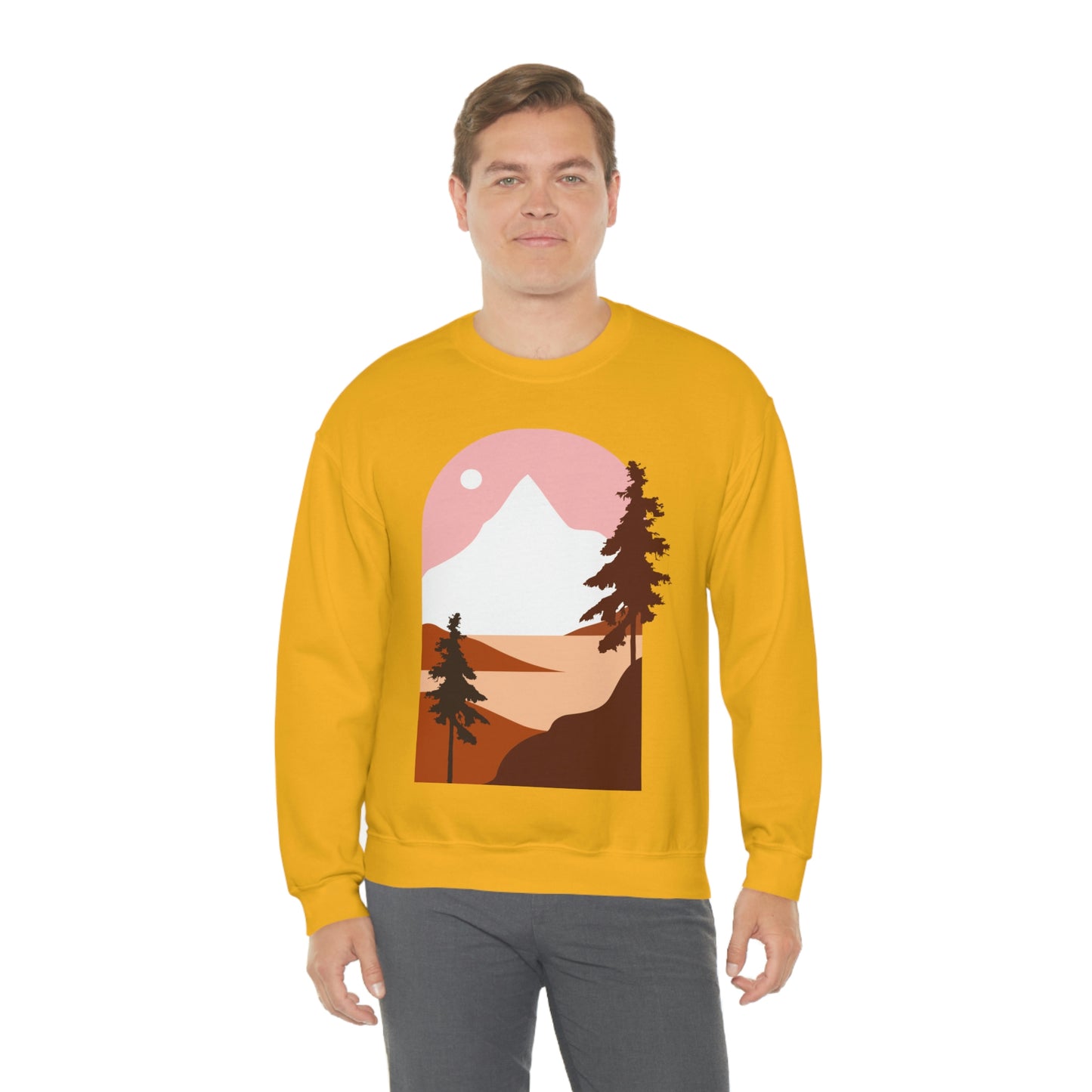 Pine Tree Mountain Moon Sweatshirt Fabulous Holiday Gift!