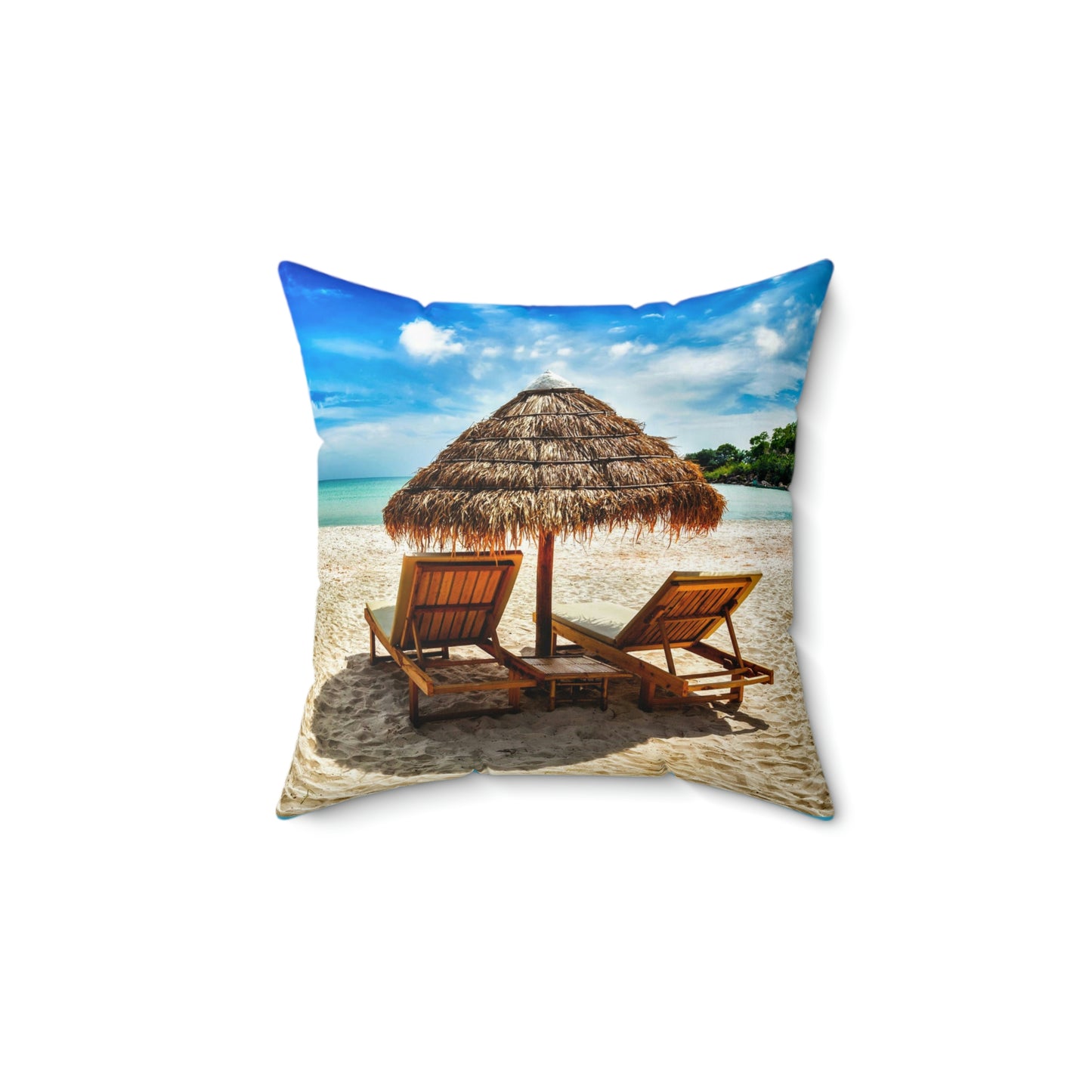 Relaxing At The Beach Square Pillow Vacation Traveling Sleeping Relaxing Driving Children