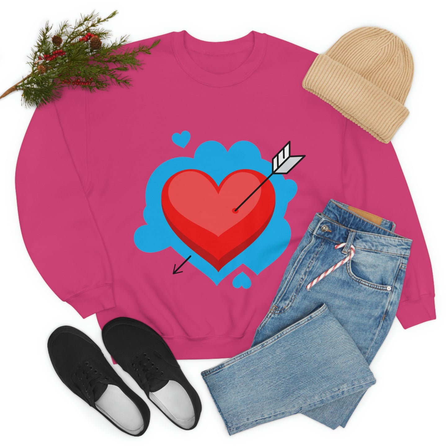 Heart with Arrow Crewneck Sweatshirt My Daughter Love's This Sweatshirt!