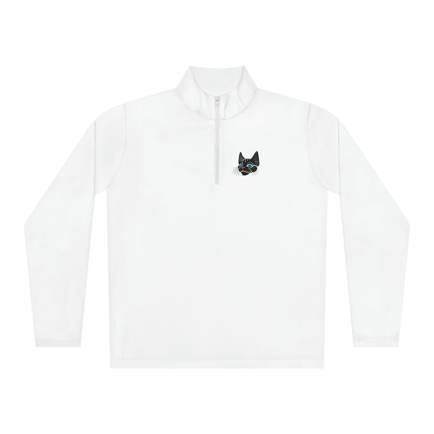 Black Cat Drinking Wine. Unisex Quarter-Zip Pullover I Love My Birthday Gift!