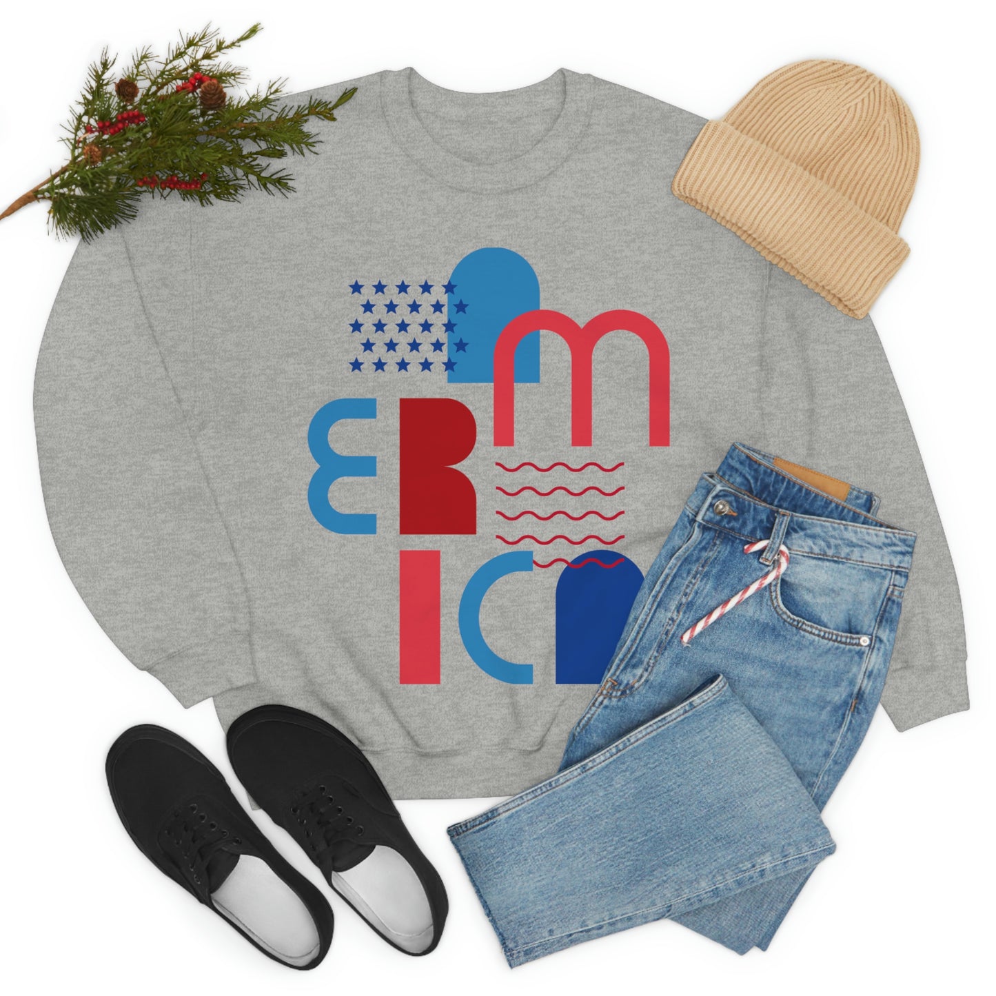 America Crewneck Sweatshirt Looking Fabulous!