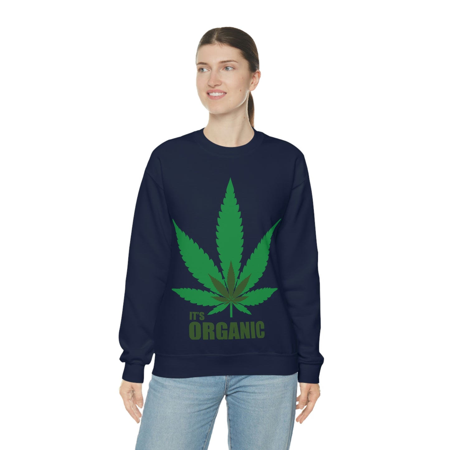 C'est un sweat-shirt à feuilles vertes bio Allons à une fête !