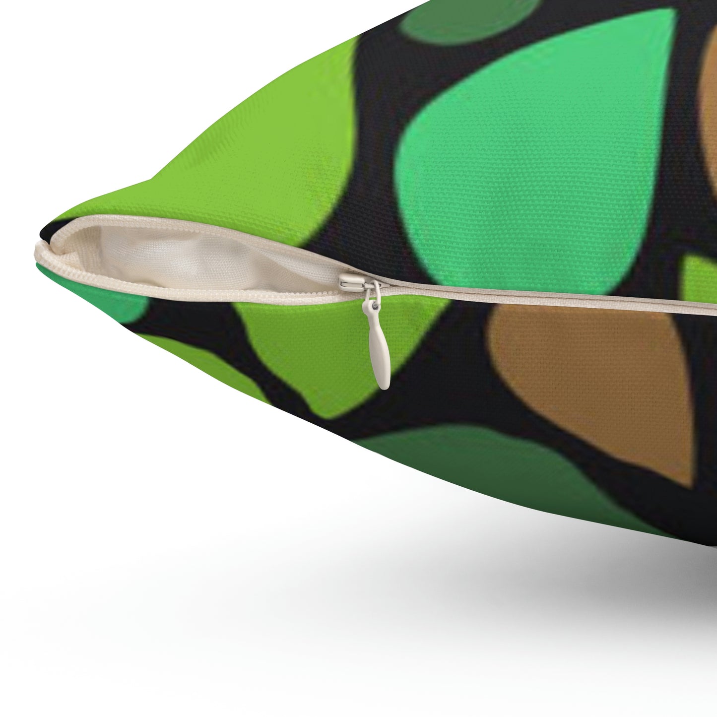 Green and Brown Teardrops Pillow Relaxing the Day Away