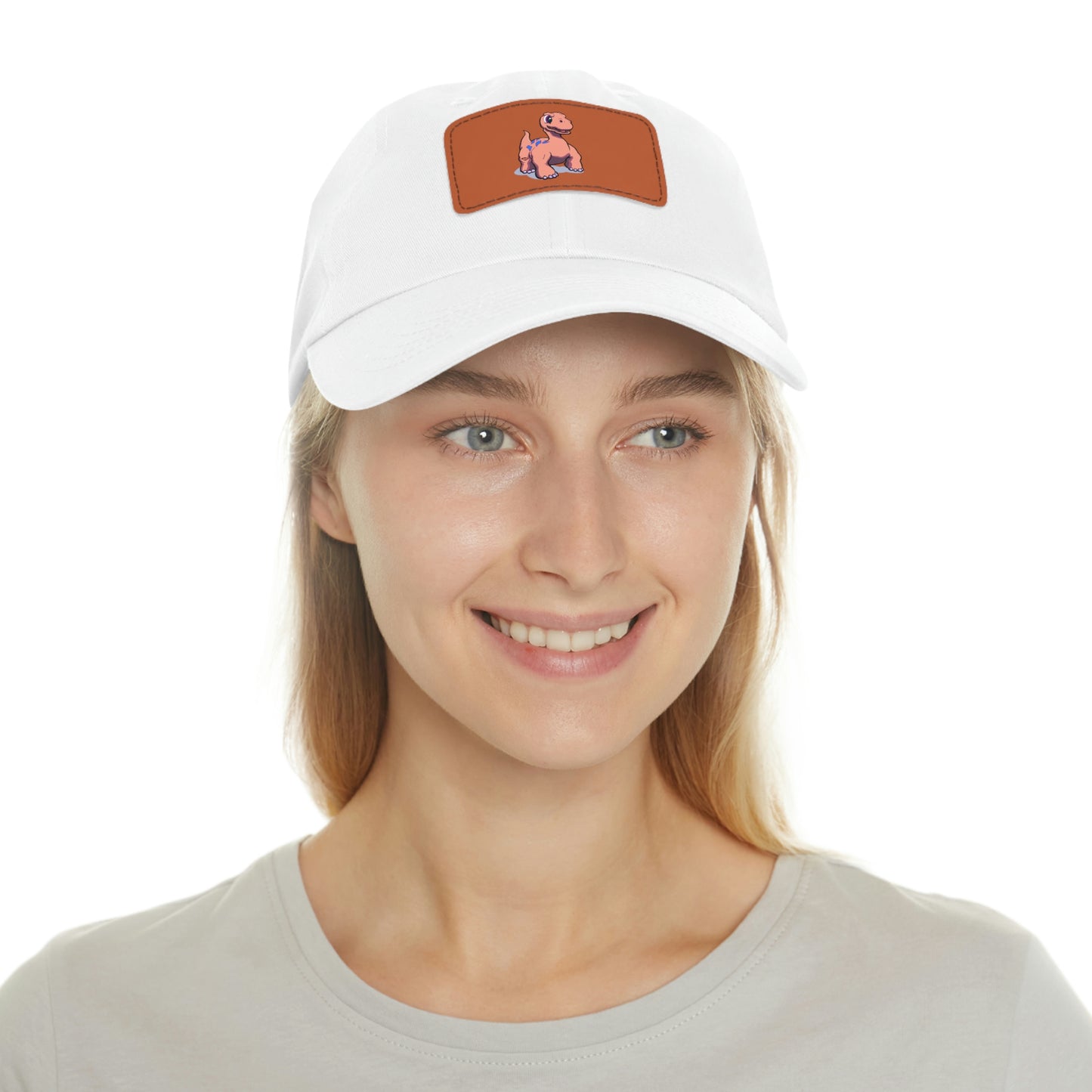 Dinosaur Dad Hat with Leather Patch (Rectangle) Great Gift for Father's Day!