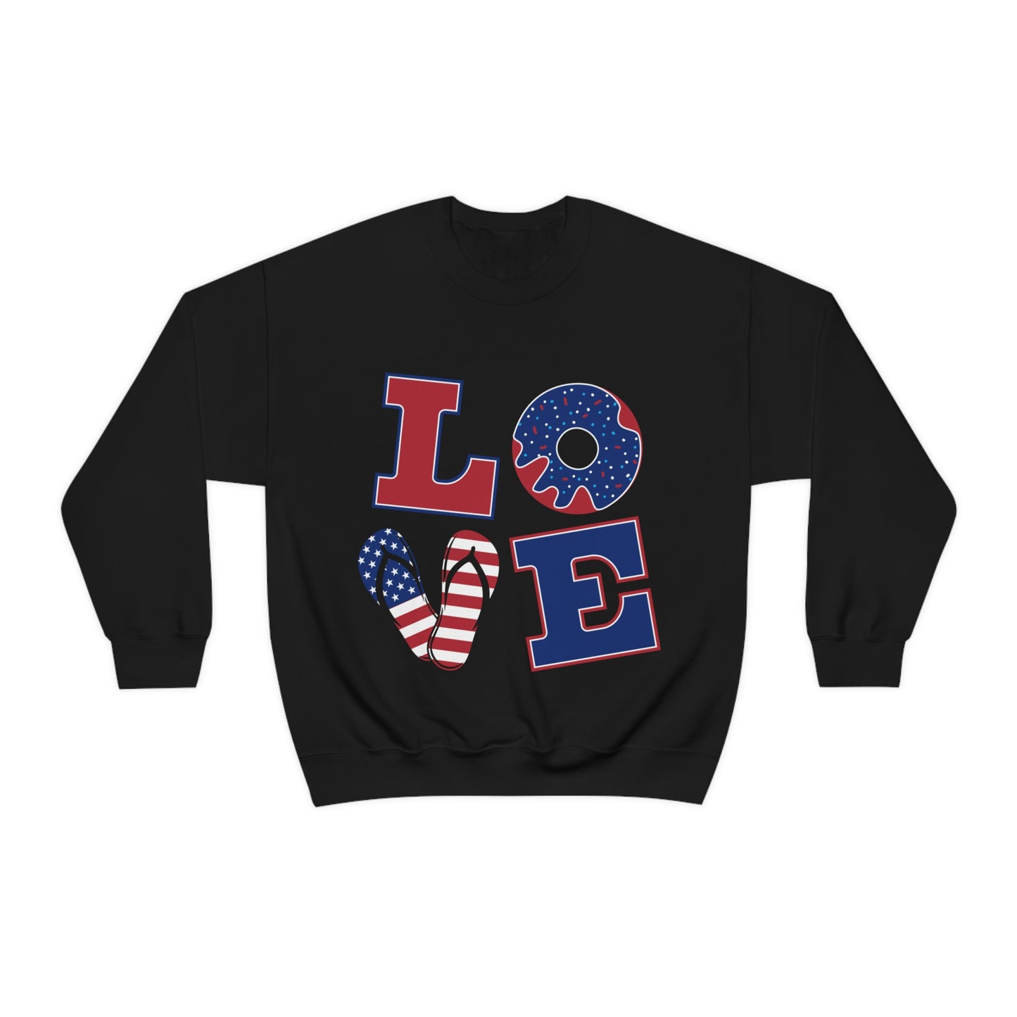 Red White Blue Love Crewneck Sweatshirt Looking Fabulous!