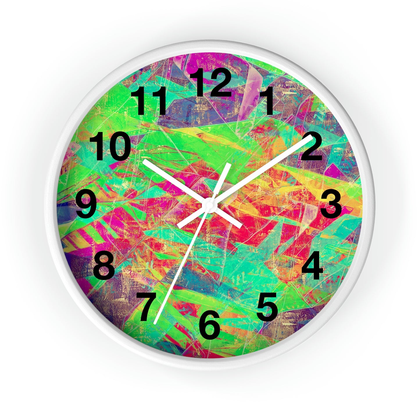 Pink Green Yellow  Purple Wall Clock Fabulous Wall Clock!