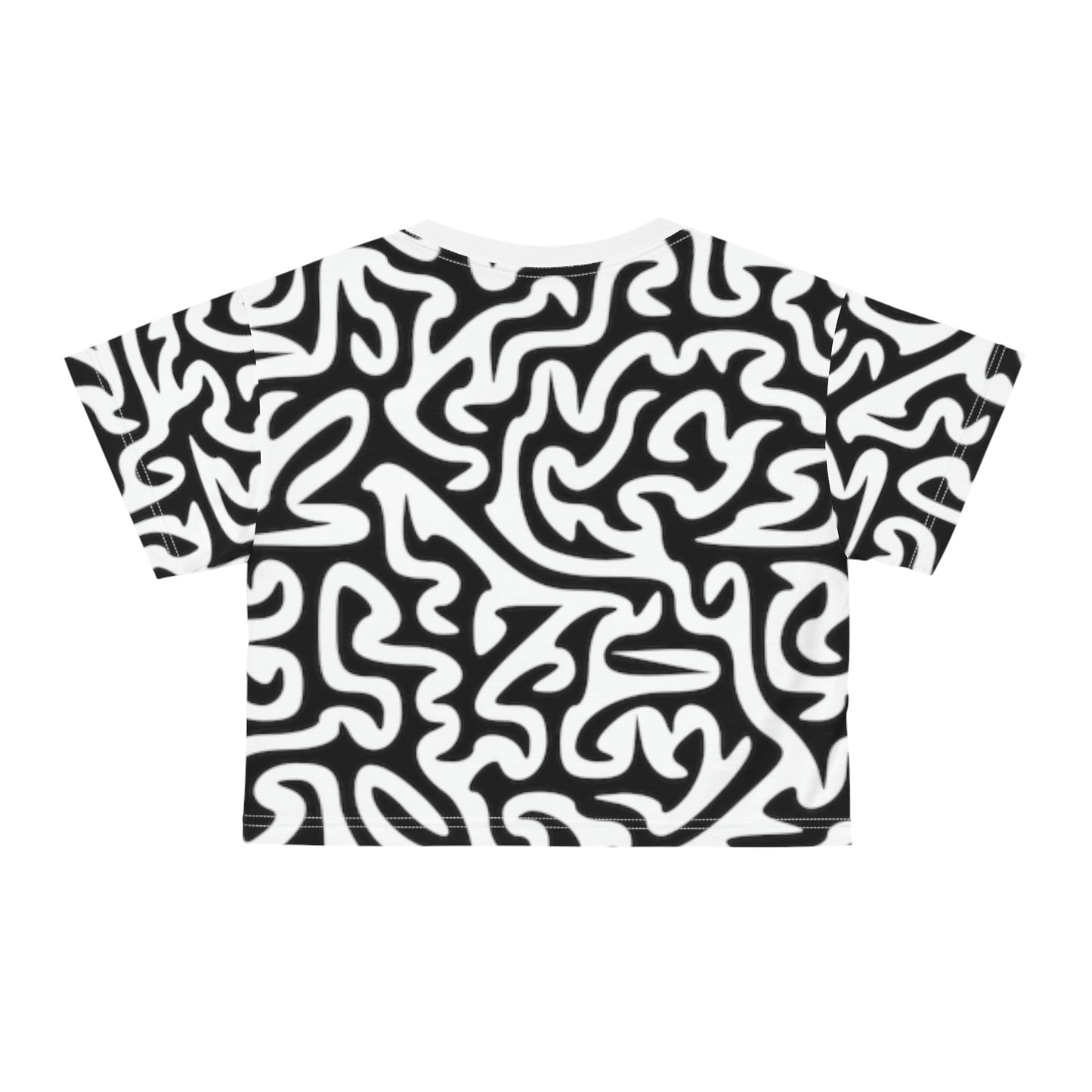 Maze Black White Crop T-shirt Great Pajama top Or CasuaL Shirt Traveling