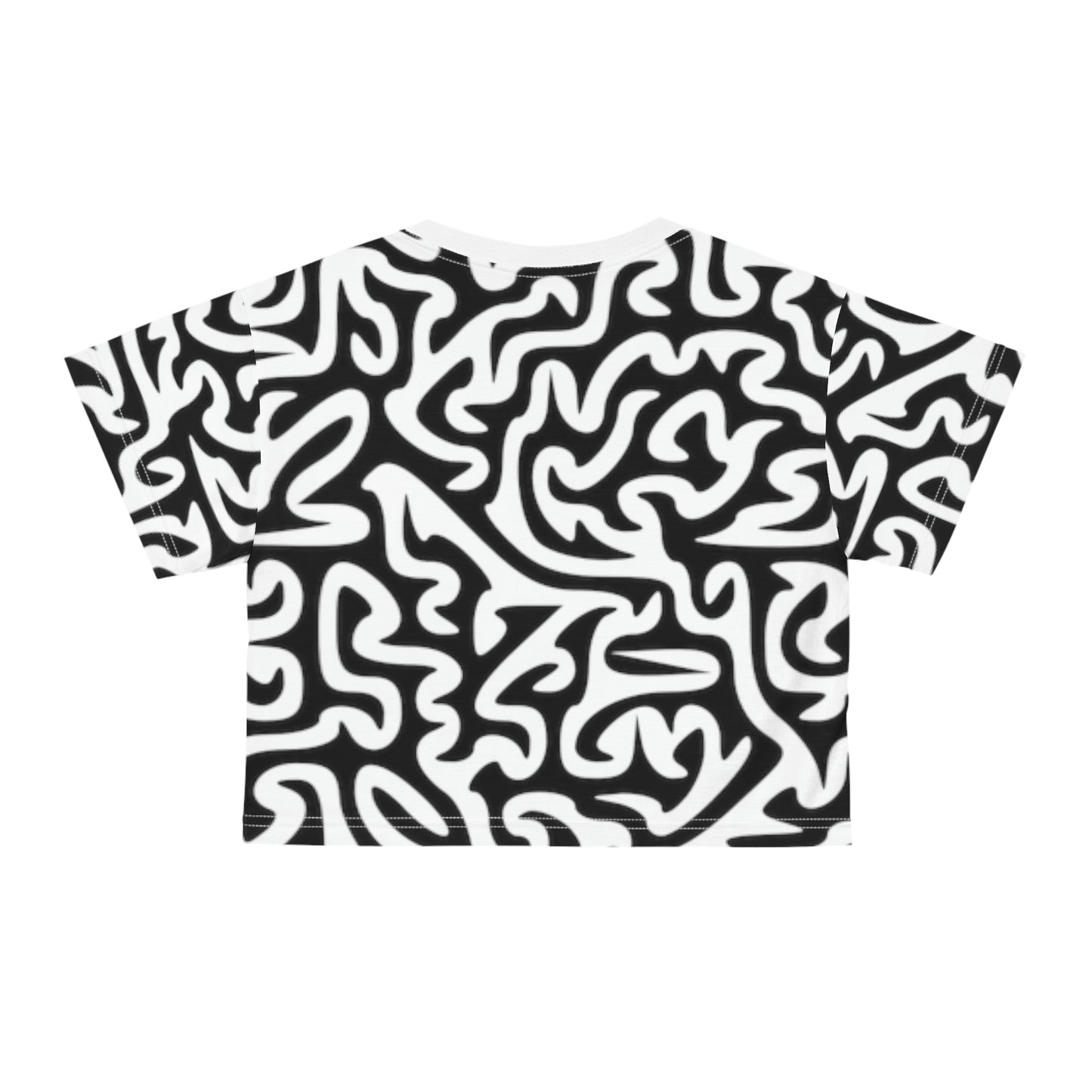 Maze Black White Crop T-shirt Great Pajama top Or CasuaL Shirt Traveling