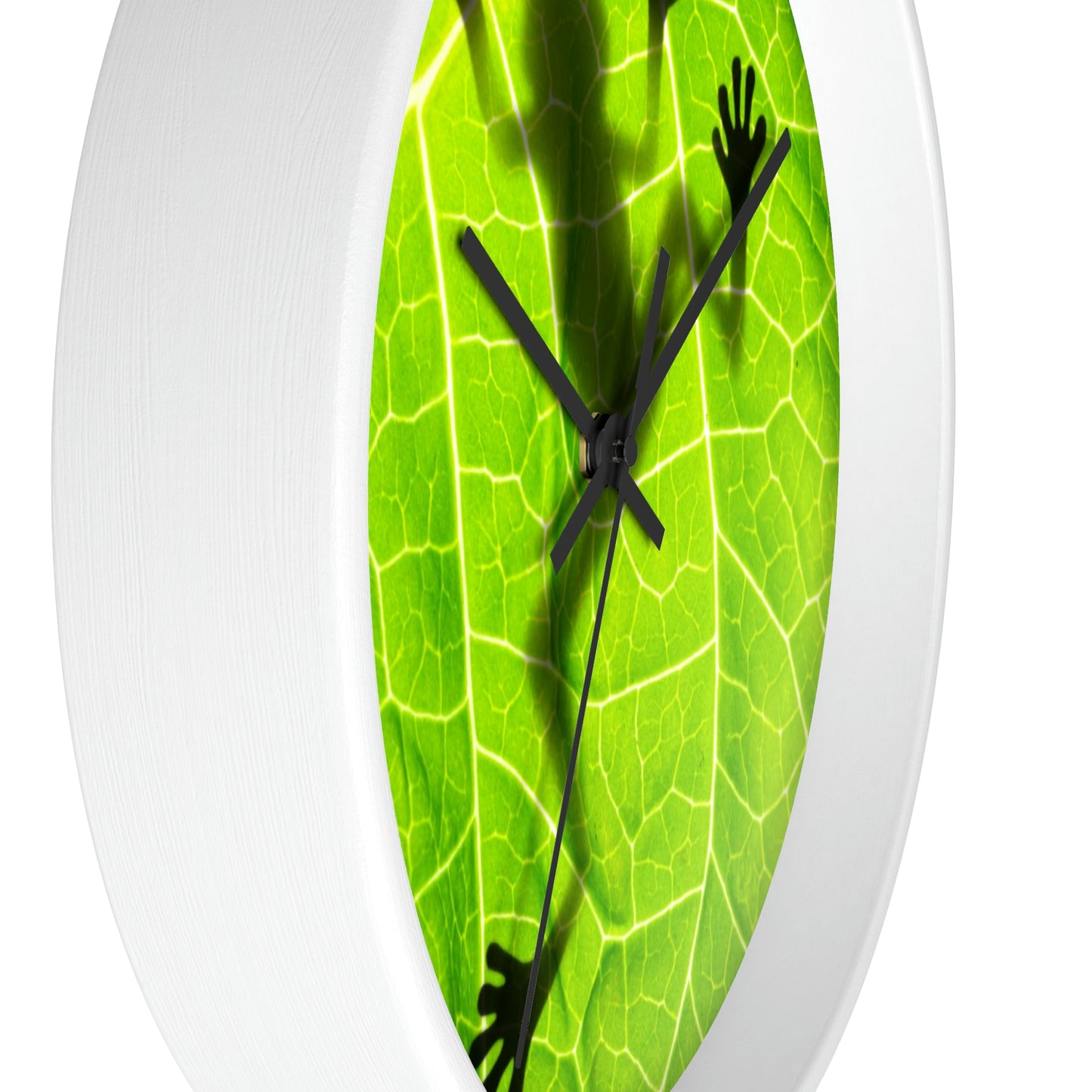Reloj de pared con silueta de rana y hoja ¡Absolutamente mi favorito!