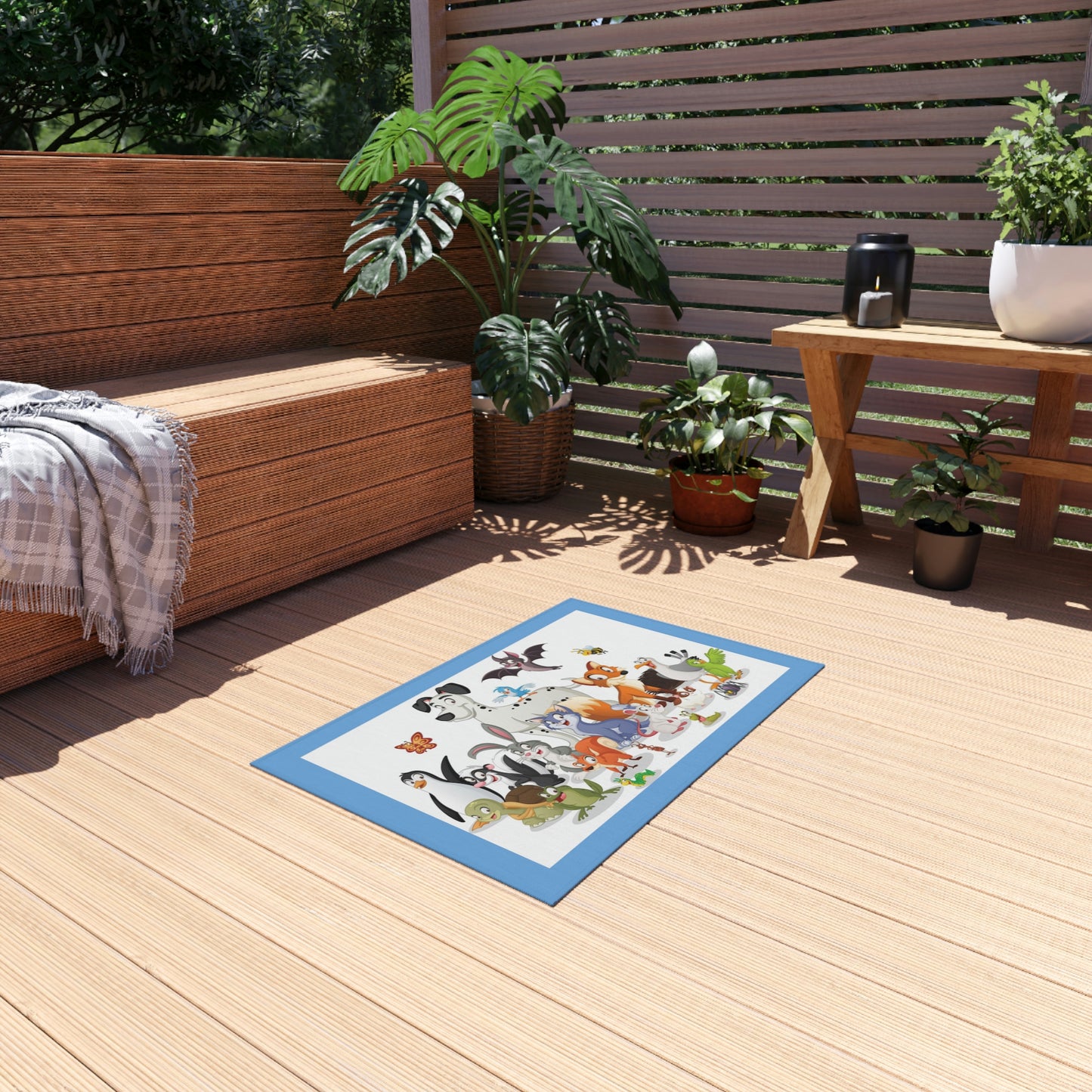 Cartoon Animals Outdoor Rug Children Will Love This Rug!