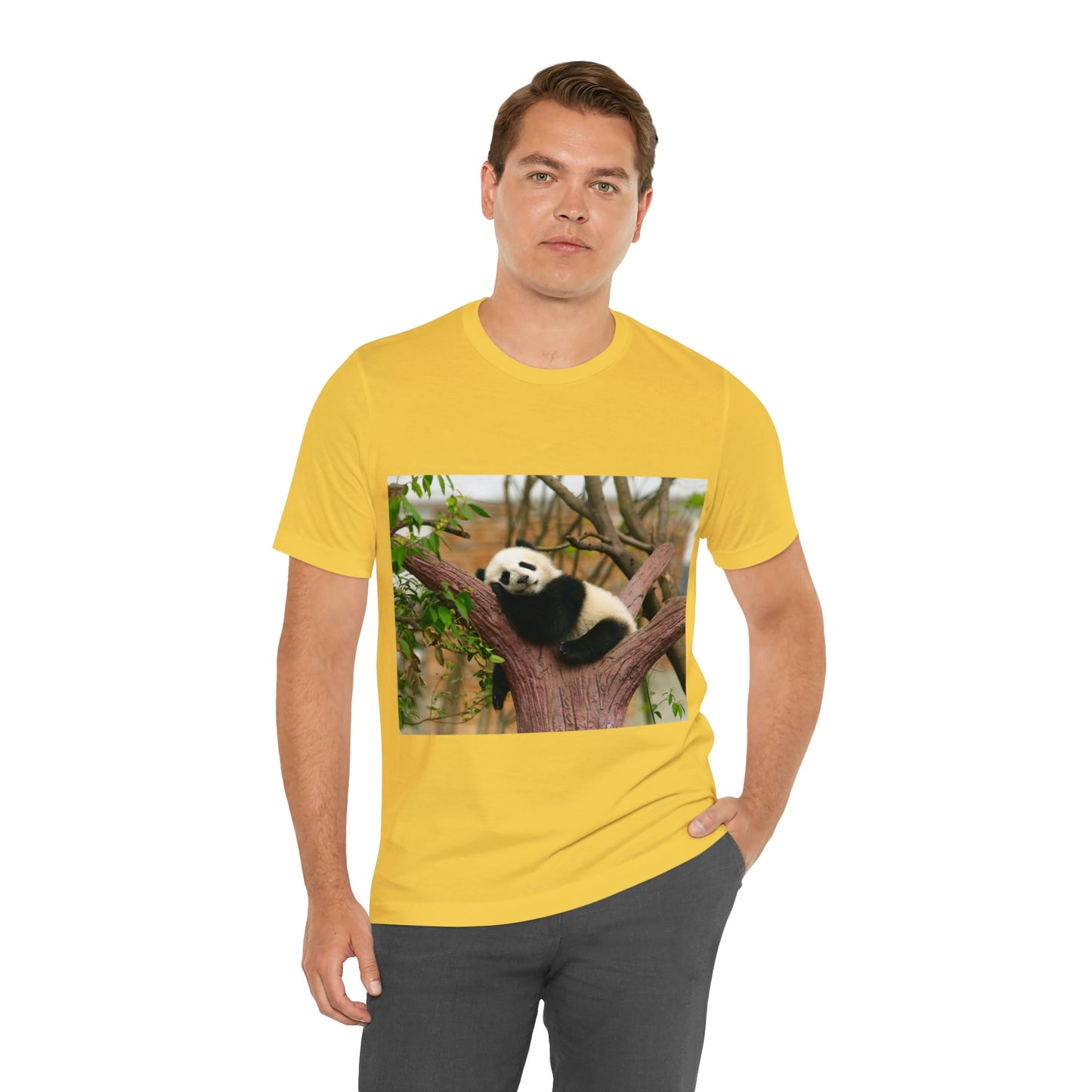 Camiseta de manga corta unisex con diseño de oso panda. Siéntete cómodo y acogedor al viajar a Canadá