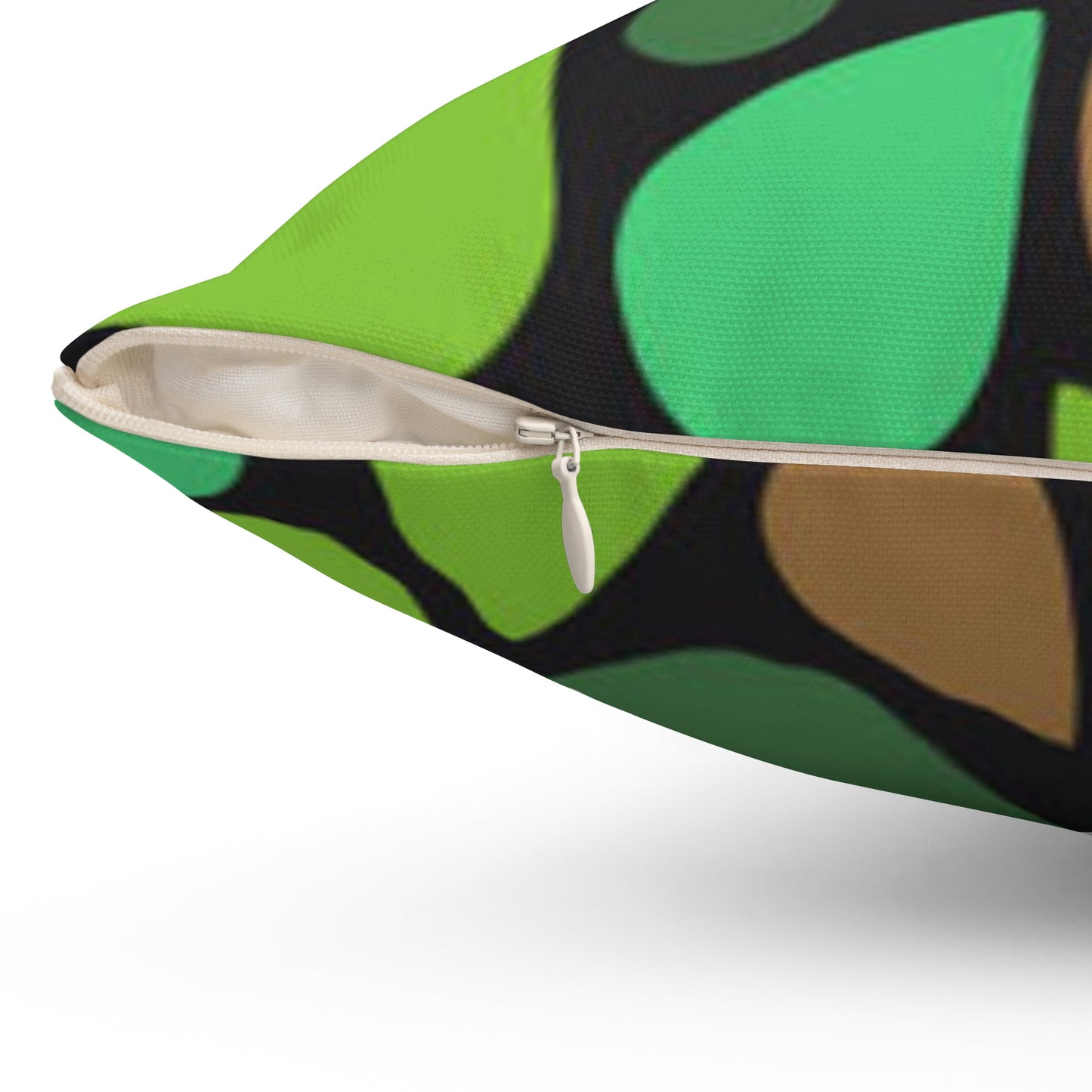 Green and Brown Teardrops Pillow Relaxing the Day Away