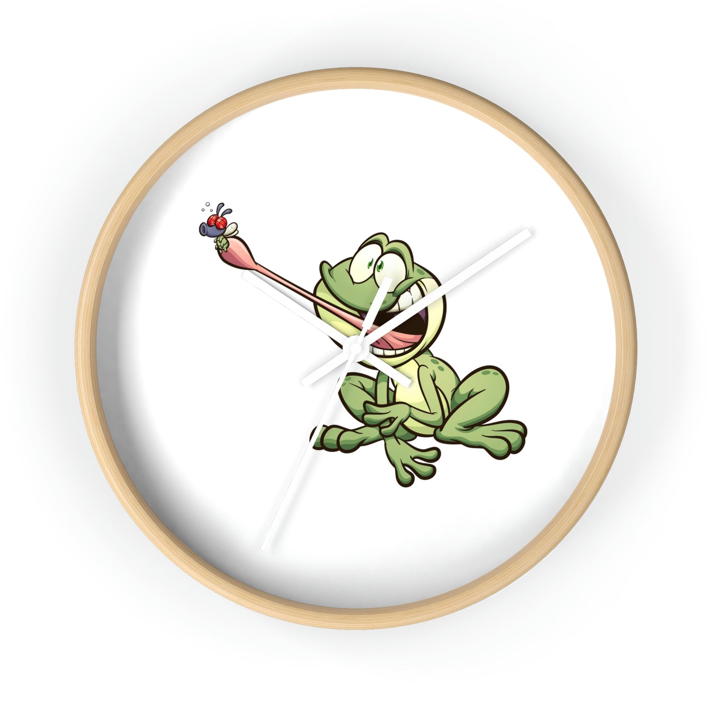Reloj de pared con forma de rana atrapando un insecto. ¡Ideal para la habitación de los niños! ¡Un gran regalo!