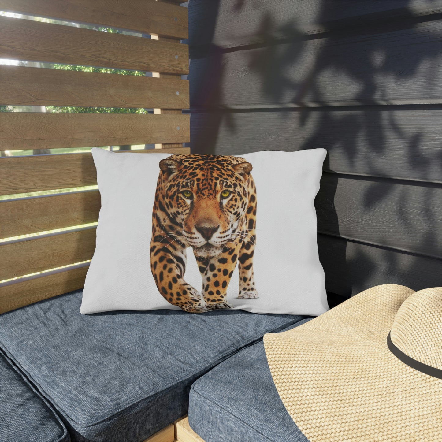 Cheetah Outdoor Pillows Relaxing in my Garden having Fun!
