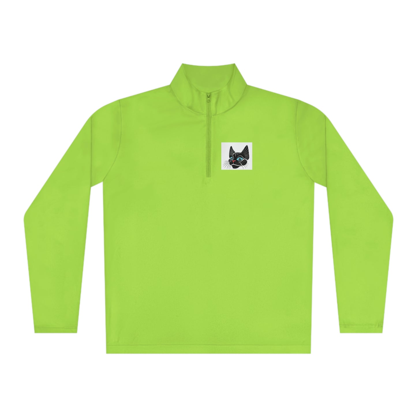 Black Cat Drinking Wine. Unisex Quarter-Zip Pullover I Love My Birthday Gift!