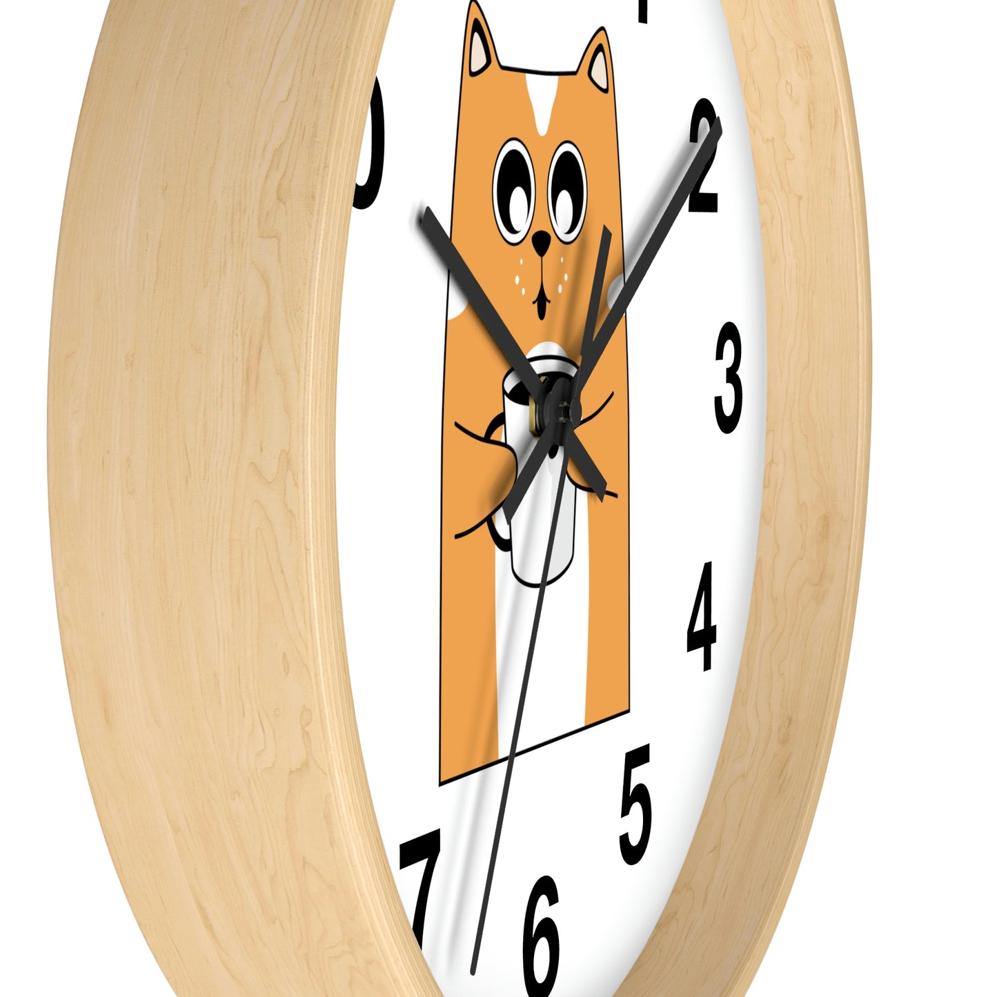 Horloge murale chat avec café chaud Horloge murale pour amoureux des chats Cadeau fabuleux !