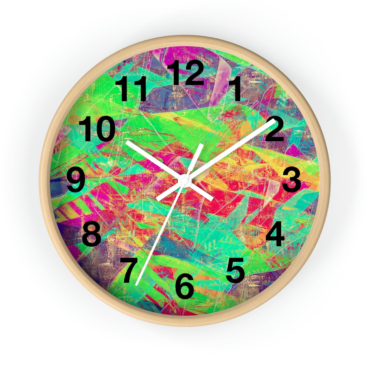 Pink Green Yellow  Purple Wall Clock Fabulous Wall Clock!
