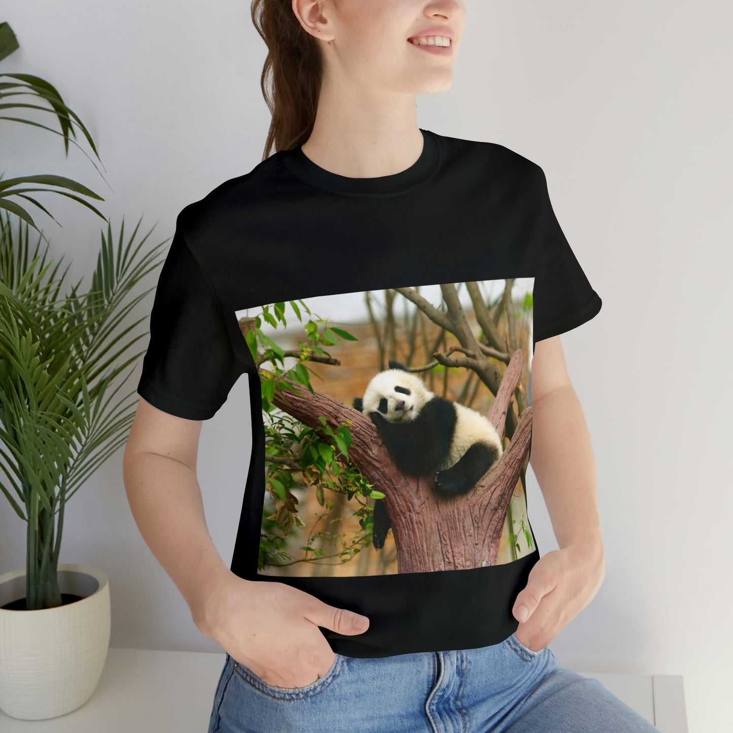 Camiseta de manga corta unisex con diseño de oso panda. Siéntete cómodo y acogedor al viajar a Canadá