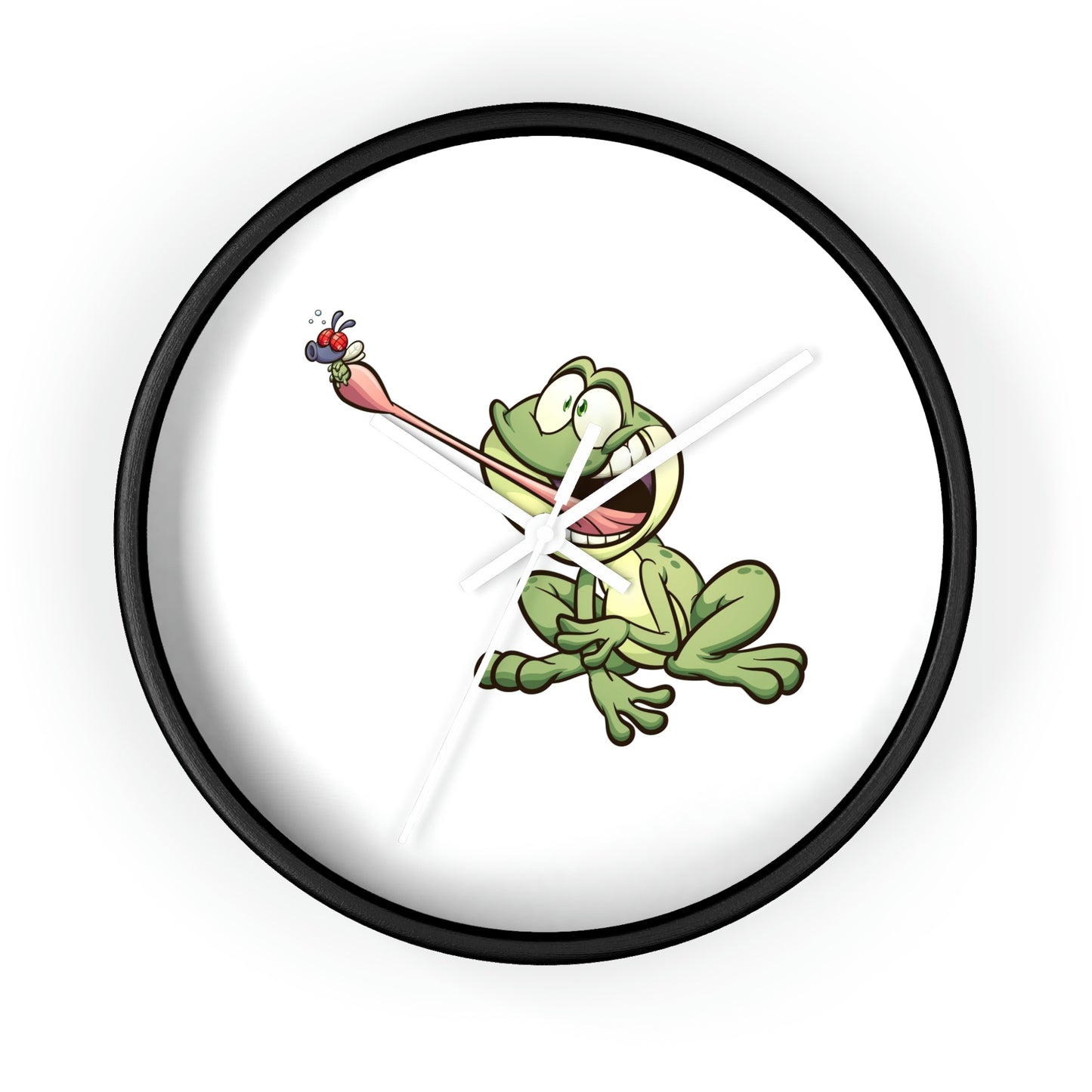 Reloj de pared con forma de rana atrapando un insecto. ¡Ideal para la habitación de los niños! ¡Un gran regalo!