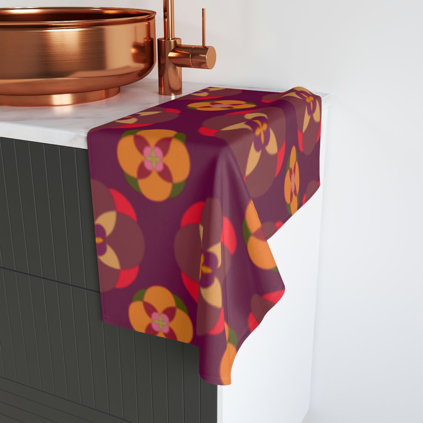 Purple with Circles Hand Towel Squeaky Clean!