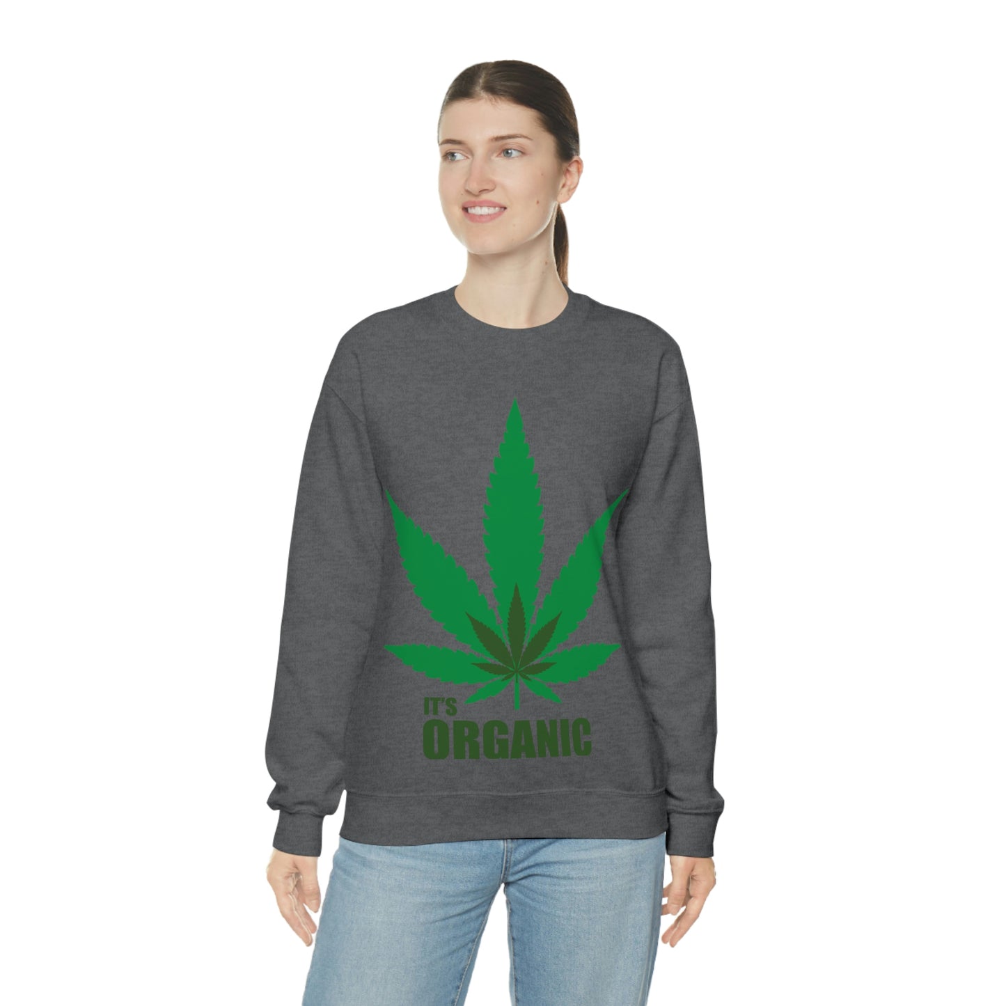 C'est un sweat-shirt à feuilles vertes bio Allons à une fête !