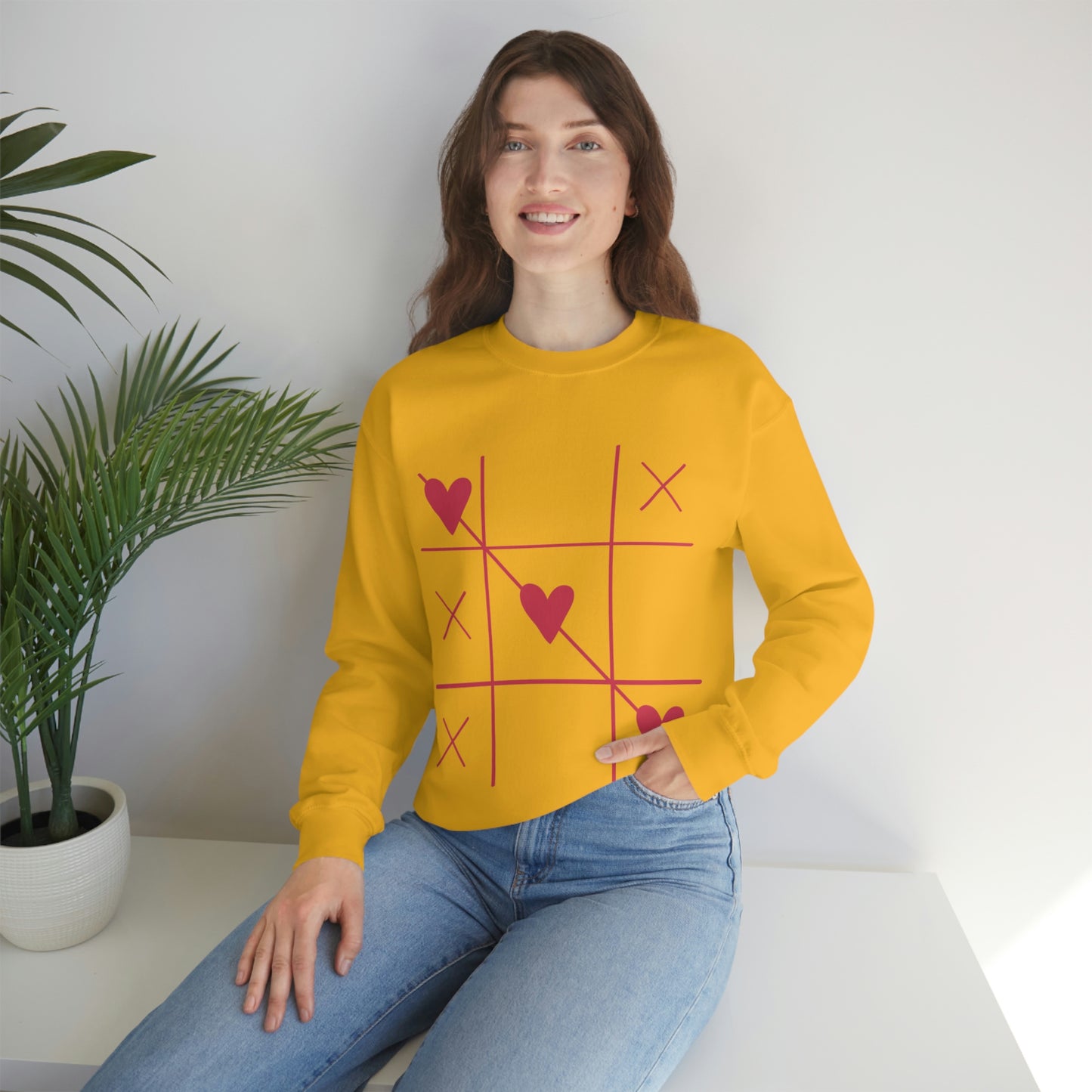 Sudadera con cuello redondo Tic Tac Toe ¡Me encanta mi regalo de cumpleaños!