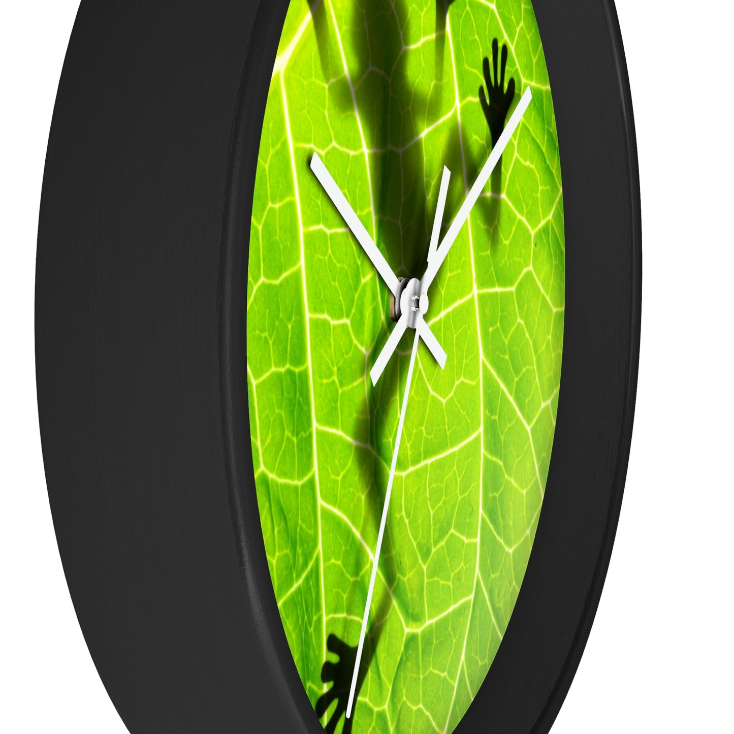Reloj de pared con silueta de rana y hoja ¡Absolutamente mi favorito!