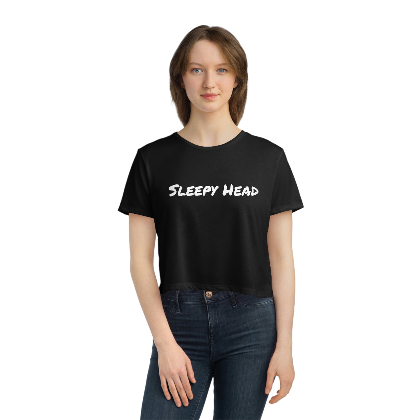 Sleepy Head  Maze Black Women's Cropped T-shirt Pajama Casual Traveling Relax